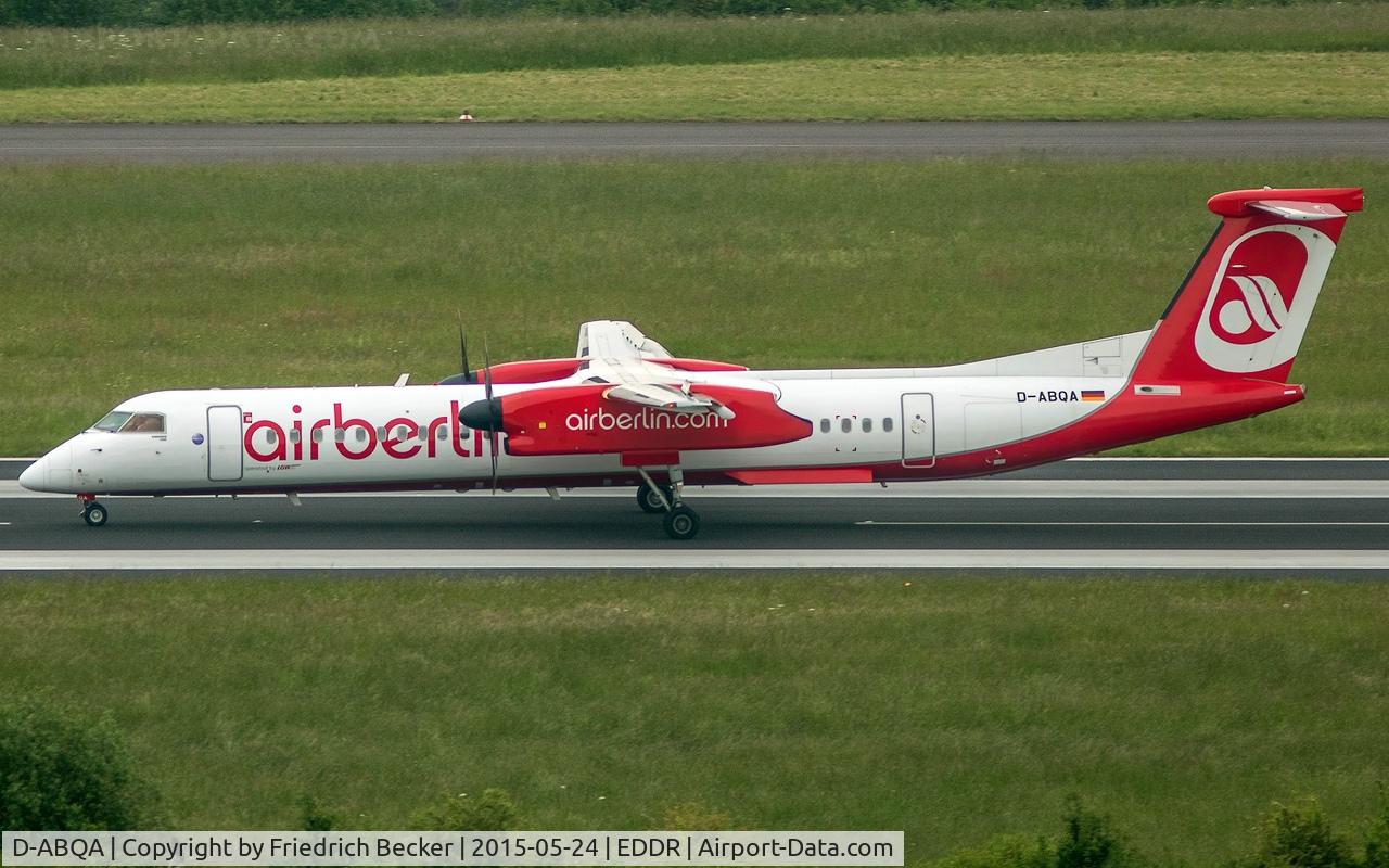D-ABQA, 2008 De Havilland Canada DHC-8-402Q Dash 8 C/N 4223, decelerating after touchdown