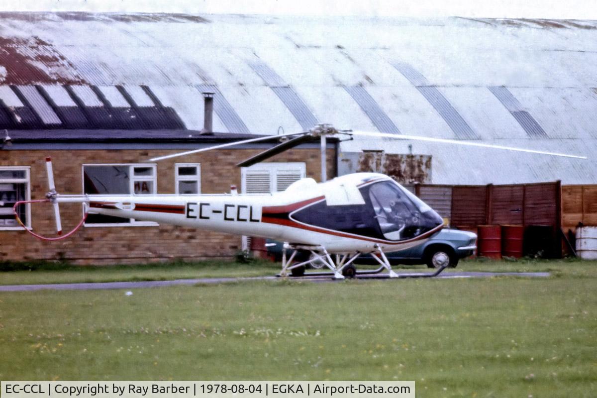 EC-CCL, 1973 Enstrom F-28A C/N 101, Enstrom F28A [101] Shoreham~G 04/08/1978. From a slide.