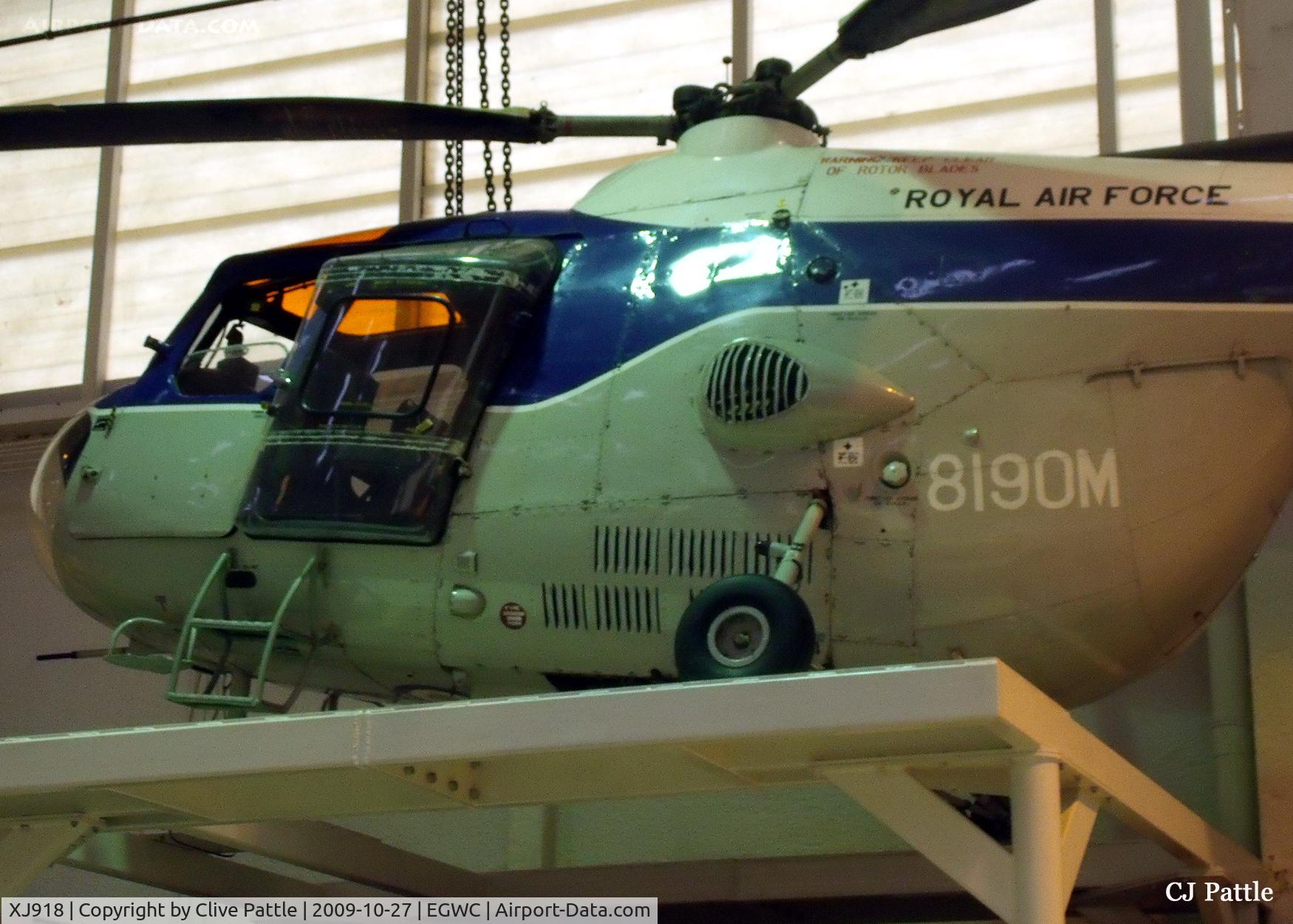 XJ918, Bristol 171 Sycamore HR.14 C/N 13414, Suspended on the wall at the RAFM Cosford
