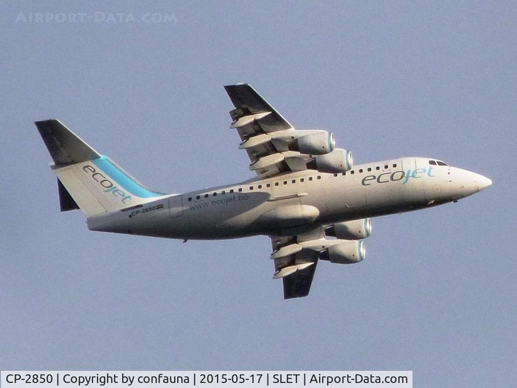 CP-2850, 1996 British Aerospace Avro 146-RJ85 C/N E.2277, Leaving El Trompillo with good light