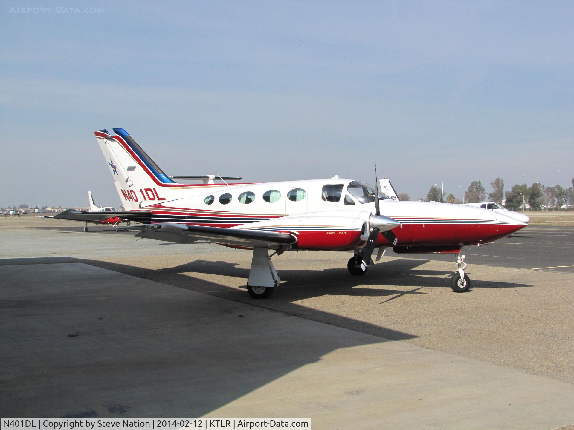 N401DL, 1979 Cessna 421C Golden Eagle C/N 421C0813, Blue Star Gas Fleet Services Co (Central Point, OR) Cessna 421C parked on ramp @ Mefford Field (Tulare, CA) for the 2014 International Ag Expo