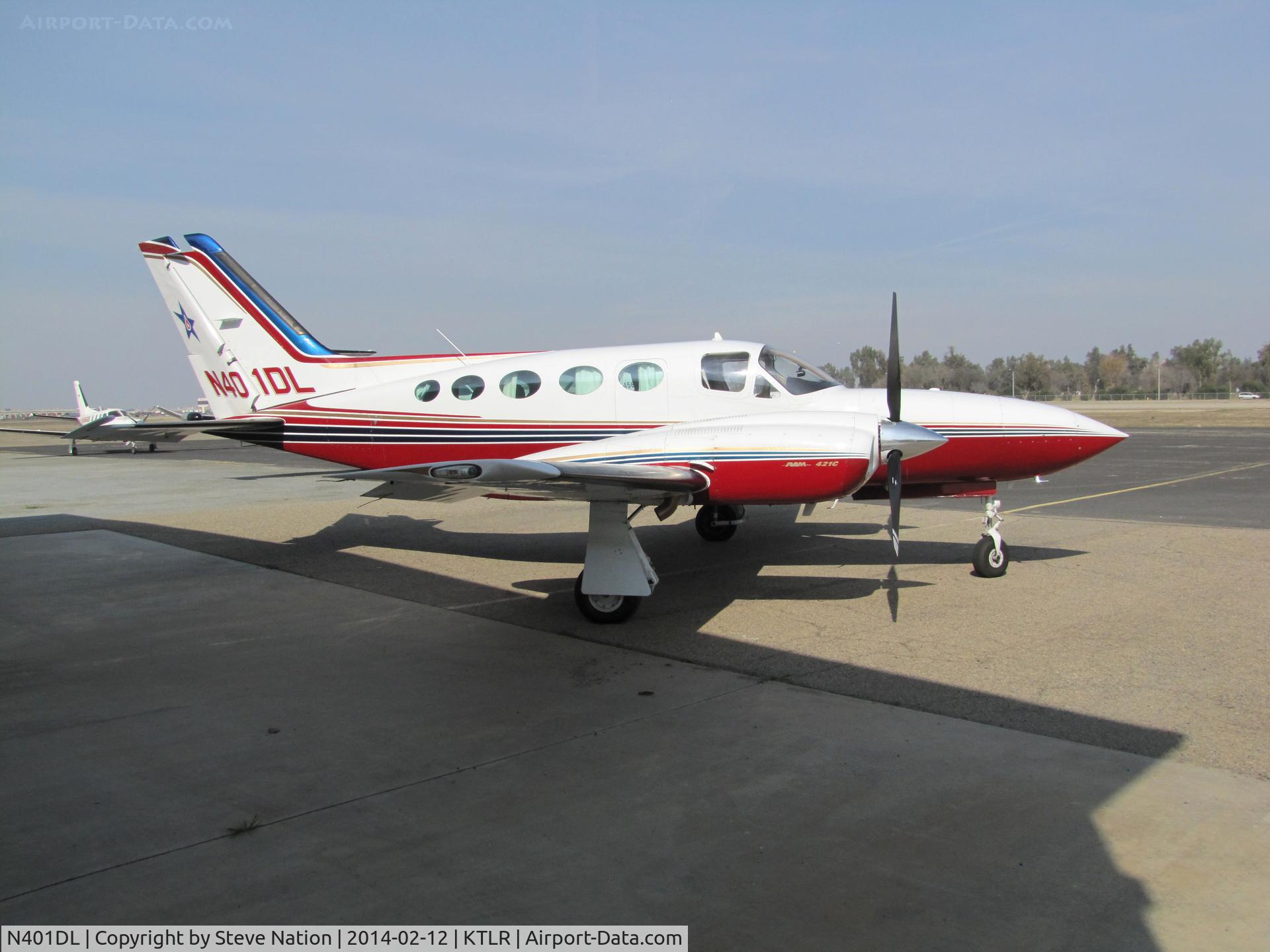 N401DL, 1979 Cessna 421C Golden Eagle C/N 421C0813, Blue Star Gas Fleet Services Co (Central Point, OR) Cessna 421C parked on ramp @ Mefford Field (Tulare, CA) for the 2014 International Ag Expo