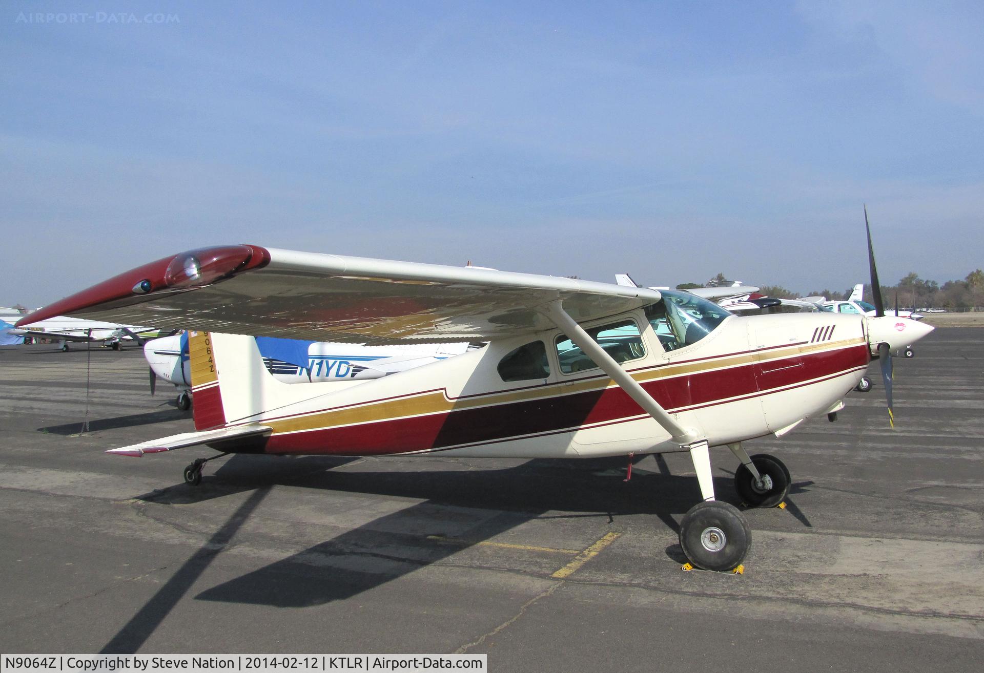 N9064Z, Cessna 180 C/N 32275, privately-owned Cessna 180 from Riverside, CA @ Mefford Field (Tulare, CA) for the 2014 International Ag Expo