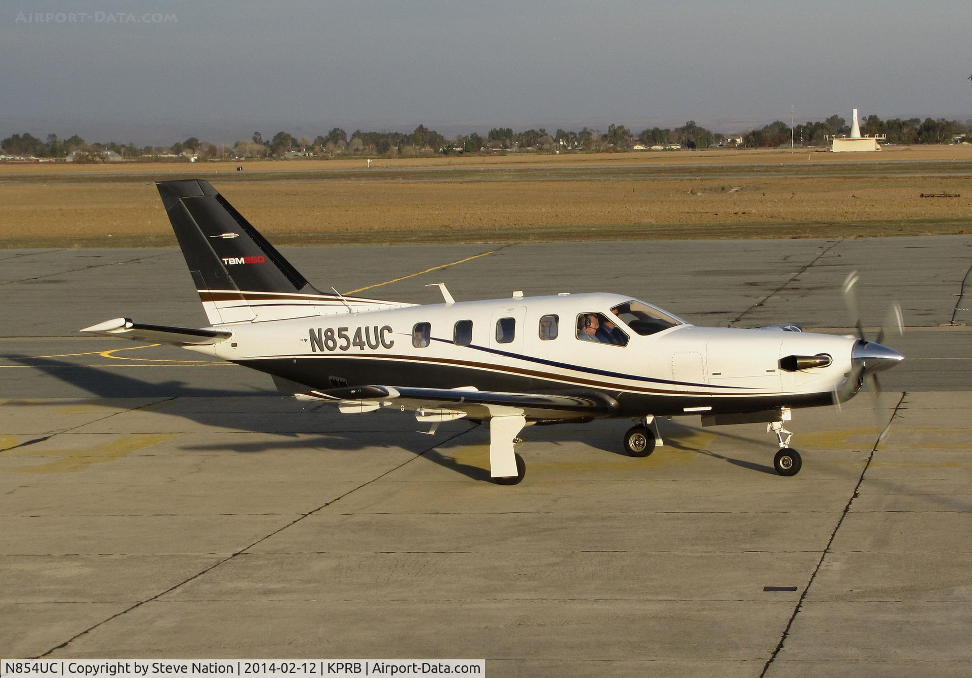 N854UC, 2012 Socata TBM-700 C/N 644, Beautlful TBM700 operated by Columbia Aero Club (Eagle, ID) visiting Paso Robles Municipal Airport, CA