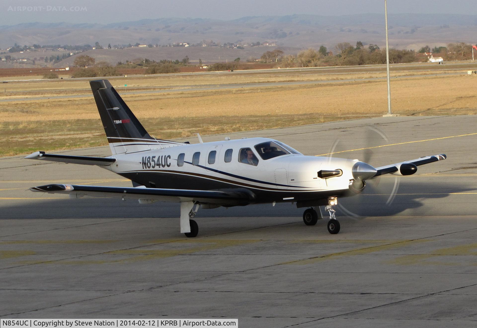 N854UC, 2012 Socata TBM-700 C/N 644, Beautlful TBM700 operated by Columbia Aero Club (Eagle, ID) visiting Paso Robles Municipal Airport, CA