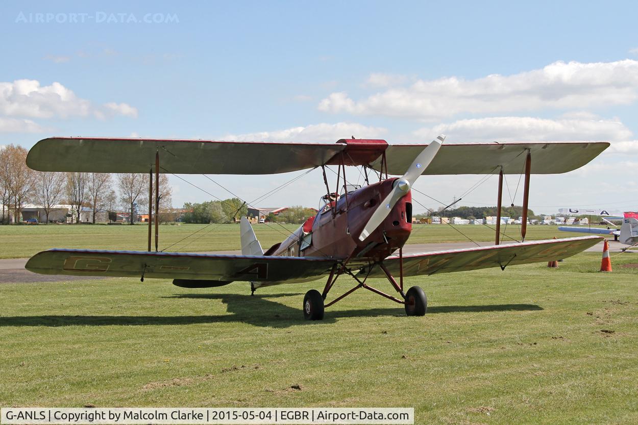 G-ANLS, 1944 De Havilland DH-82A Tiger Moth II C/N 85862, De Havilland DH-82A Tiger Moth II at The Real Aeroplane Club's Auster Fly-In, Breighton Airfield, May 4th 2015.