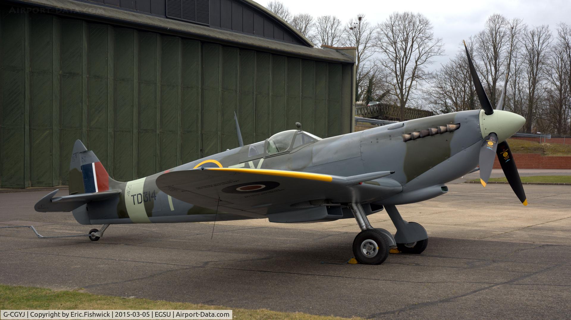 G-CGYJ, 1944 Supermarine Spitfire HFIX  (Mark IXe) C/N CBAF 10492, 3. TD314- recently restored. seen at Duxford Airfield.