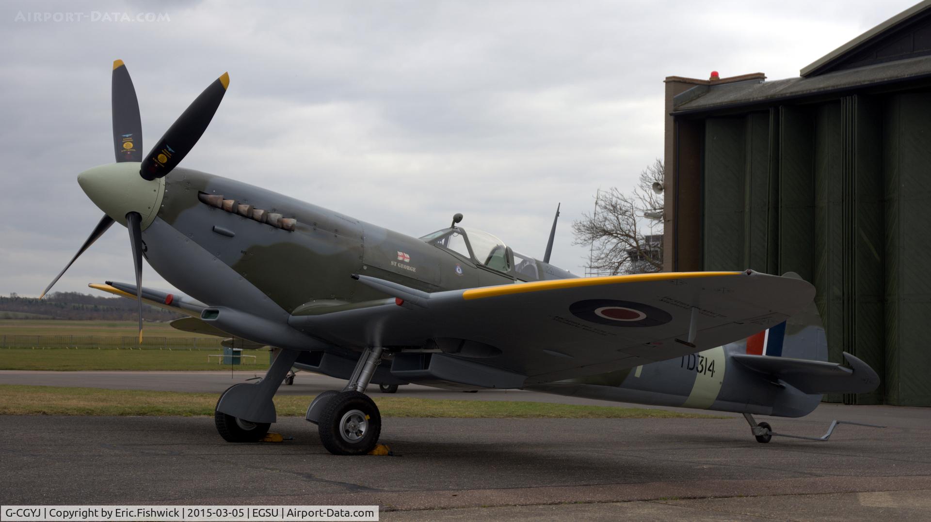 G-CGYJ, 1944 Supermarine Spitfire HFIX  (Mark IXe) C/N CBAF 10492, 1. TD314 - recently restored. seen at Duxford Airfield.