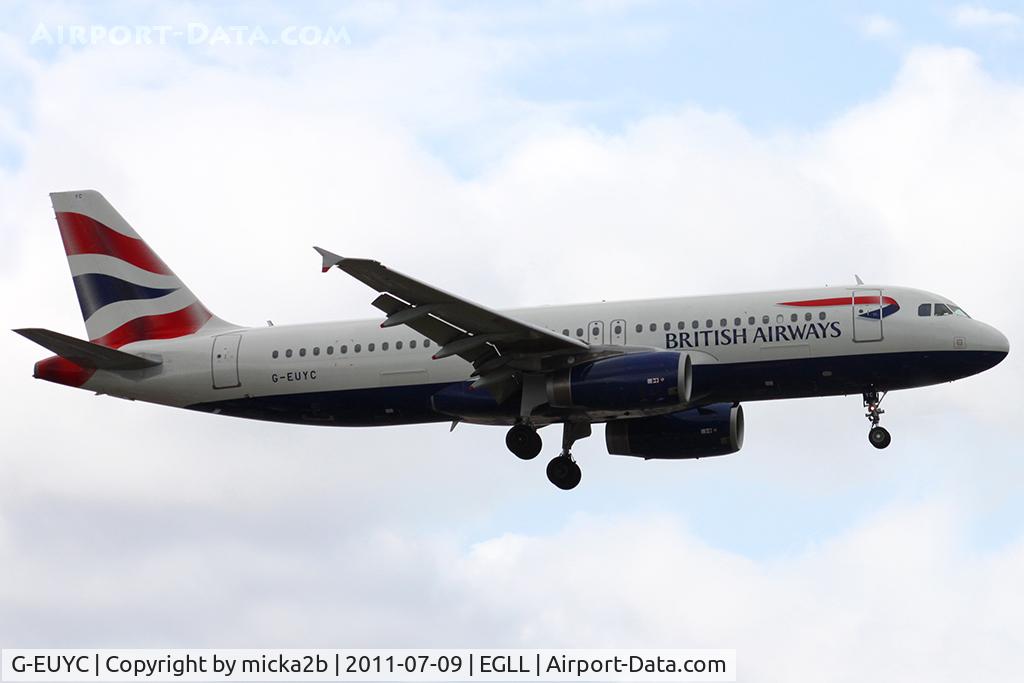 G-EUYC, 2008 Airbus A320-232 C/N 3721, Landing