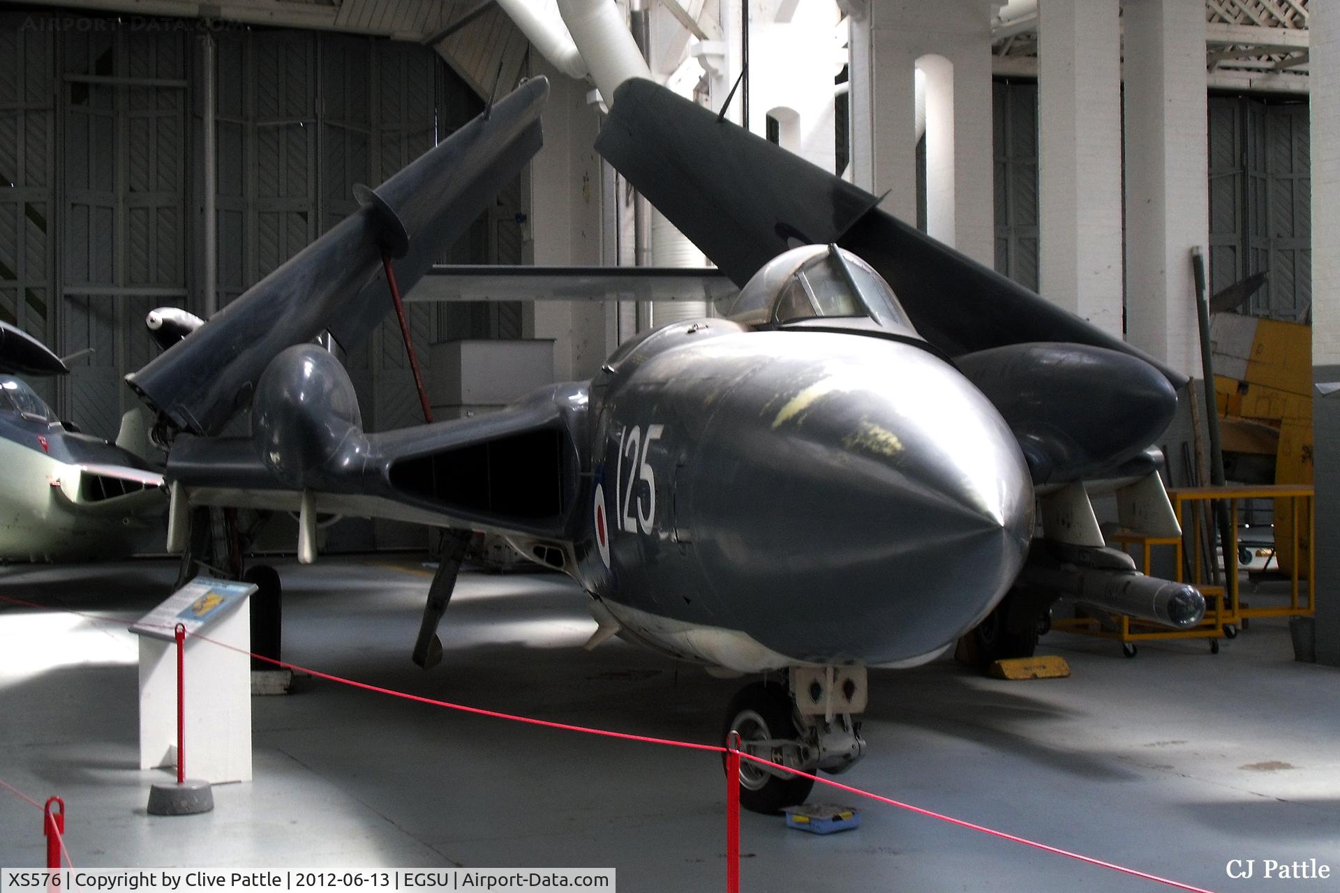 XS576, 1964 De Havilland DH-110 Sea Vixen FAW.2 C/N 10134, On display at the IWM Duxford ex RN FAA coded E-125