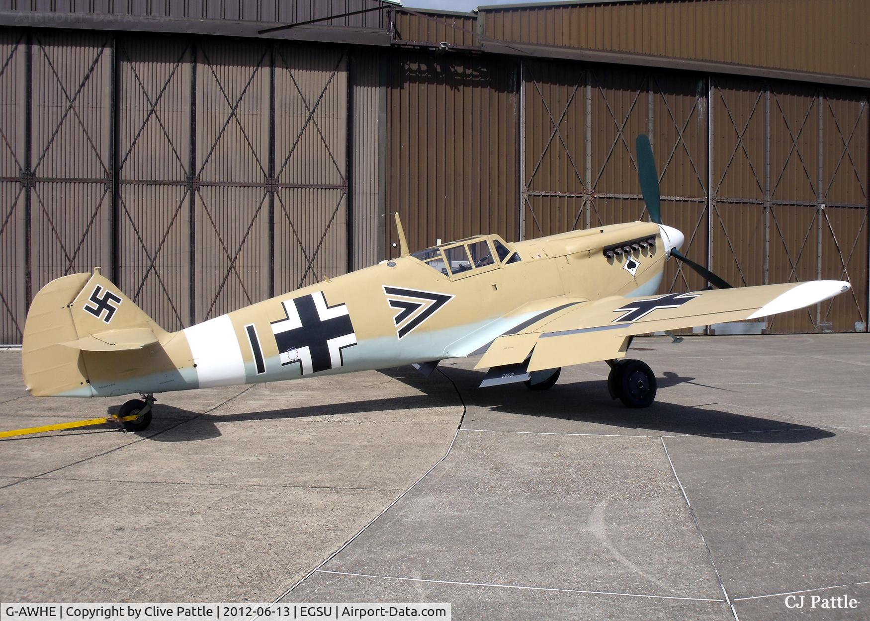 G-AWHE, Hispano HA-1112-M1L Buchon C/N 64, Ready for flight at the IWM Duxford