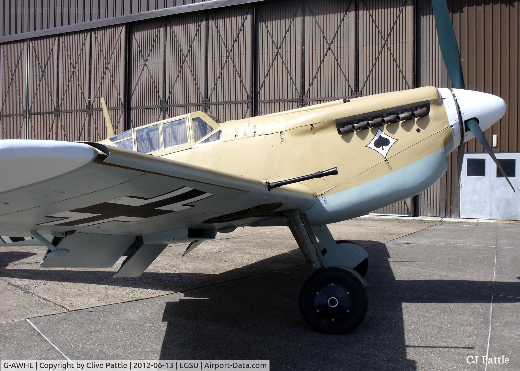 G-AWHE, Hispano HA-1112-M1L Buchon C/N 64, Close up of nose detail at the IWM Duxford