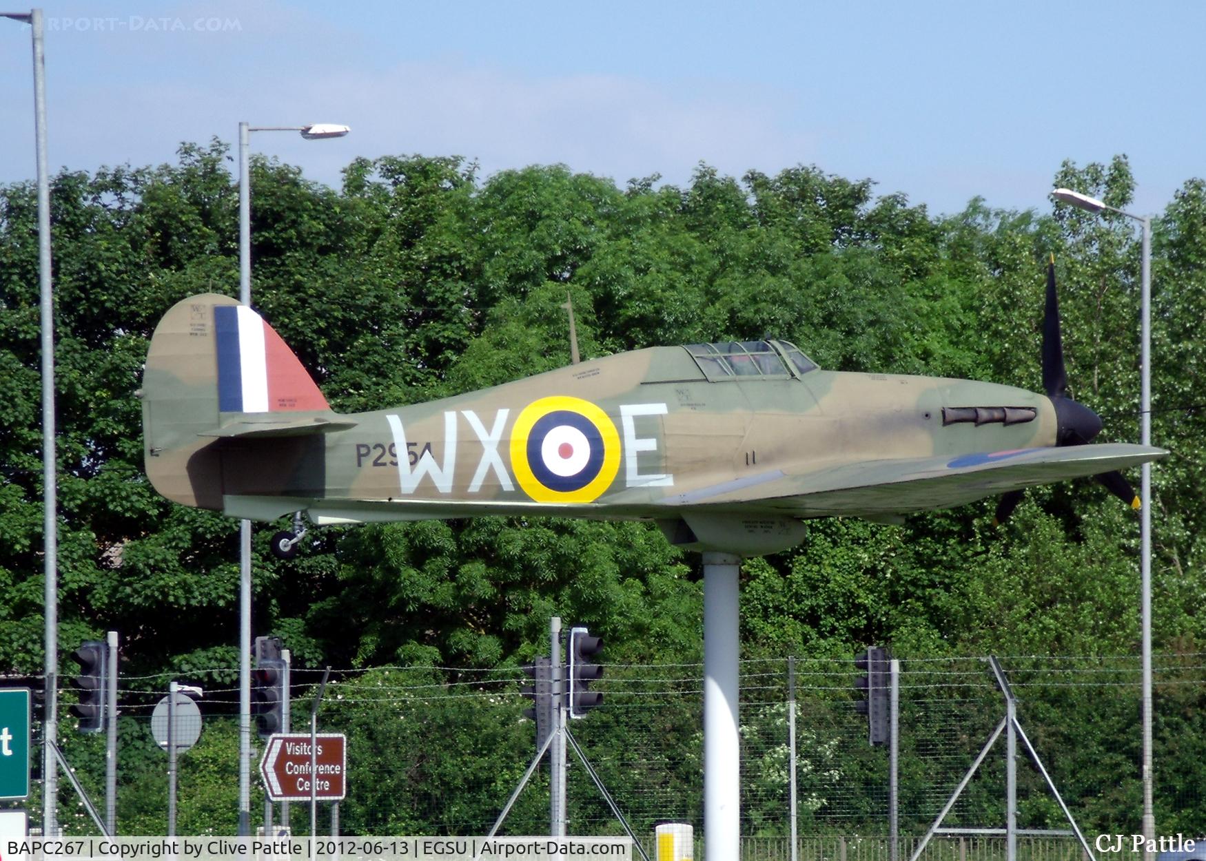 BAPC267, Hawker Hurricane Replica C/N BAPC.267, Another view of the gate guard, a plastic Hurricane, at the IWM Duxford