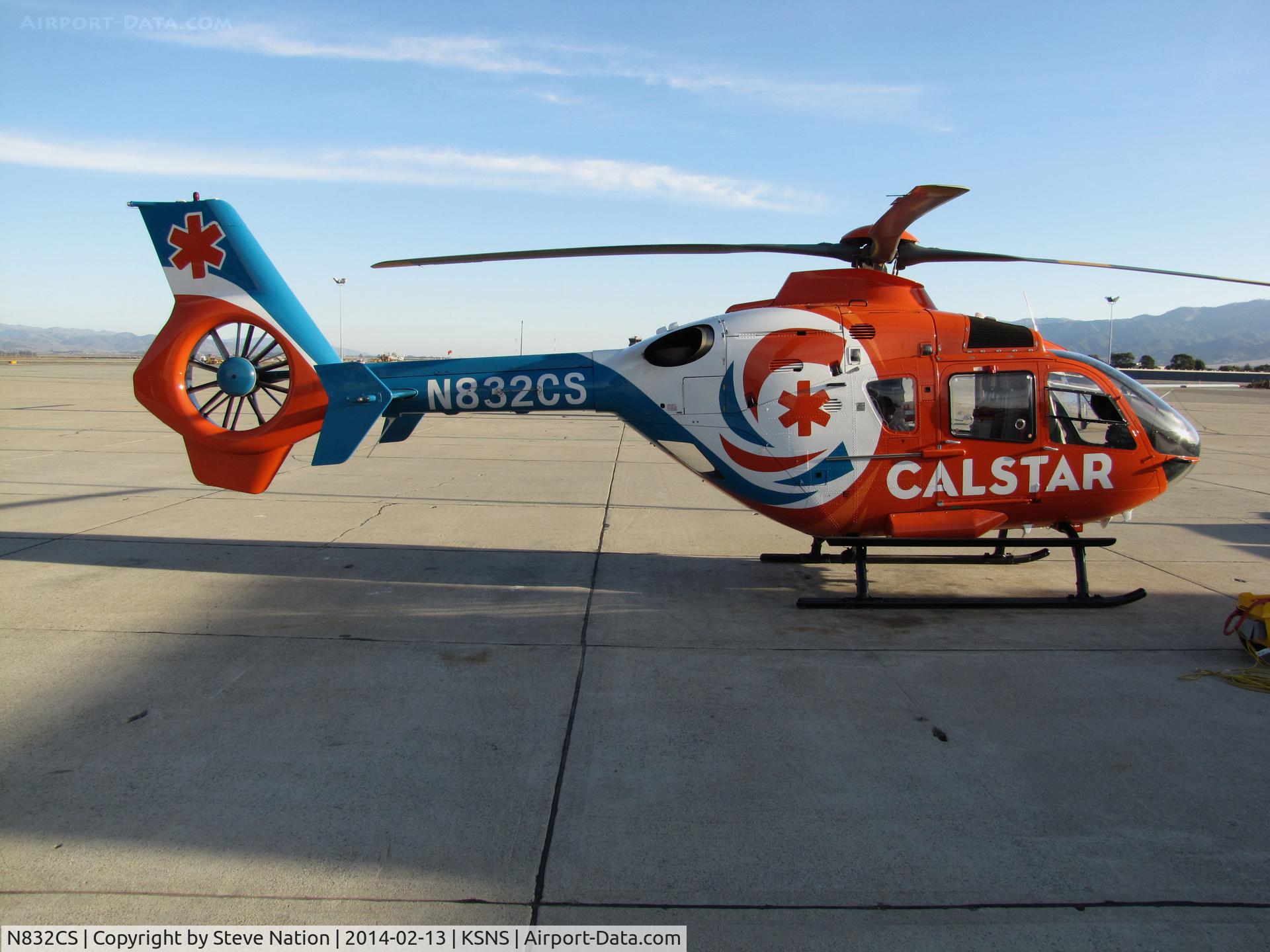 N832CS, 2012 Eurocopter EC-135P-2+ C/N 1050, CALSTAR Eurocopter EC-135P-2+ medivac helicopter at company's Salinas Municipal Airport, CA base