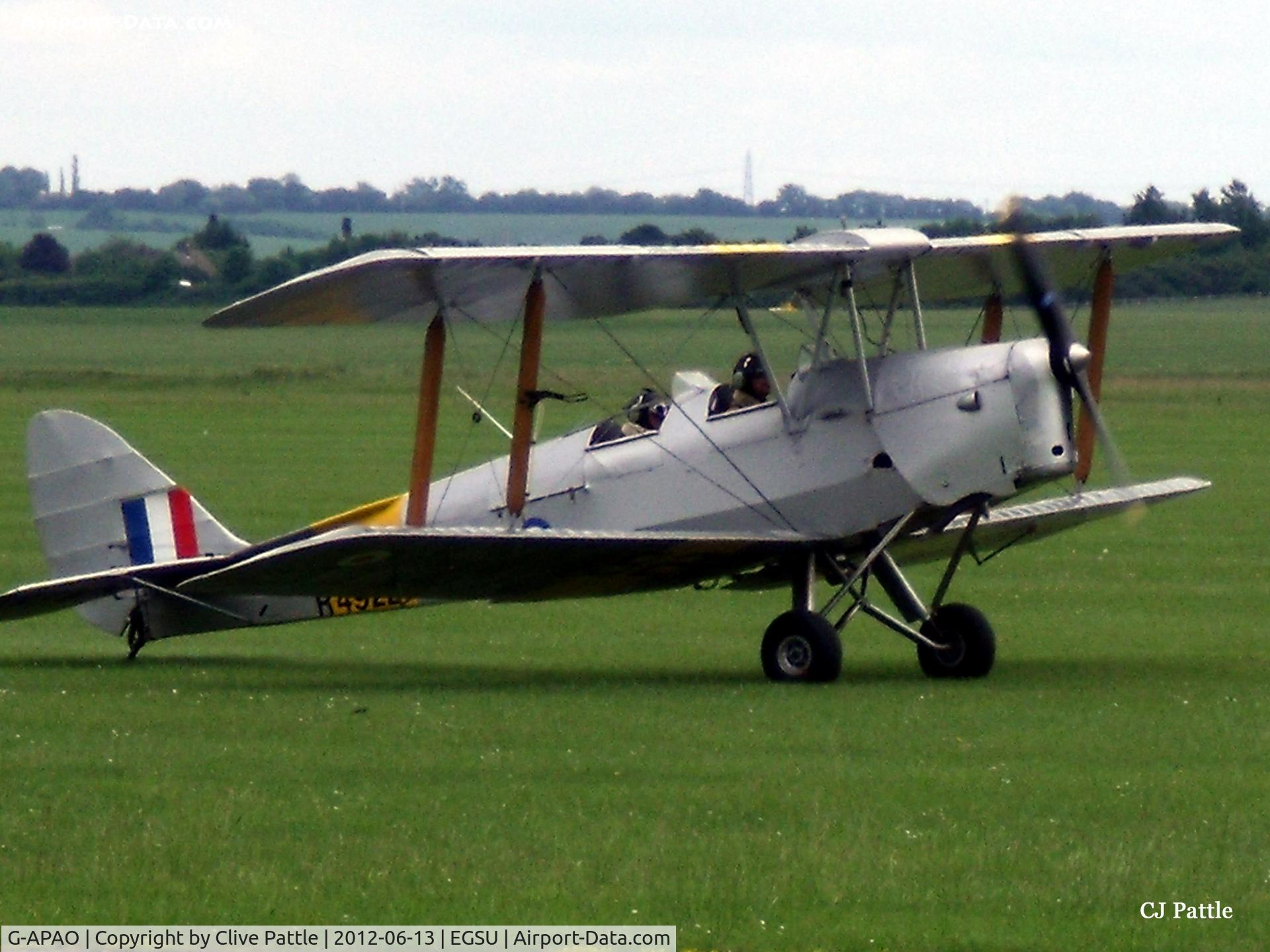 G-APAO, 1940 De Havilland DH-82A Tiger Moth II C/N 82845, On pleasure flight duty at Duxford EGSU