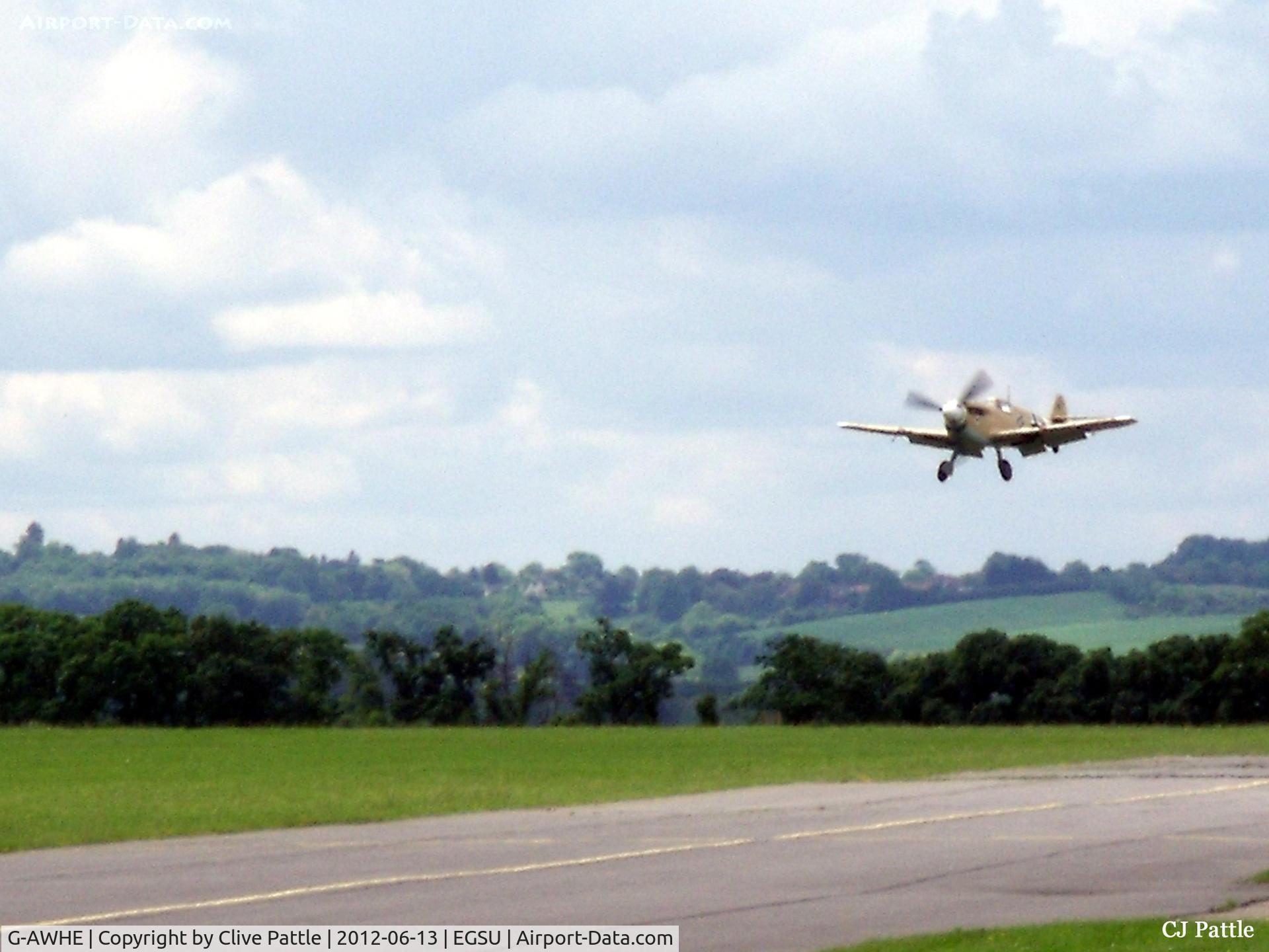 G-AWHE, Hispano HA-1112-M1L Buchon C/N 64, Take off from Duxford EGSU