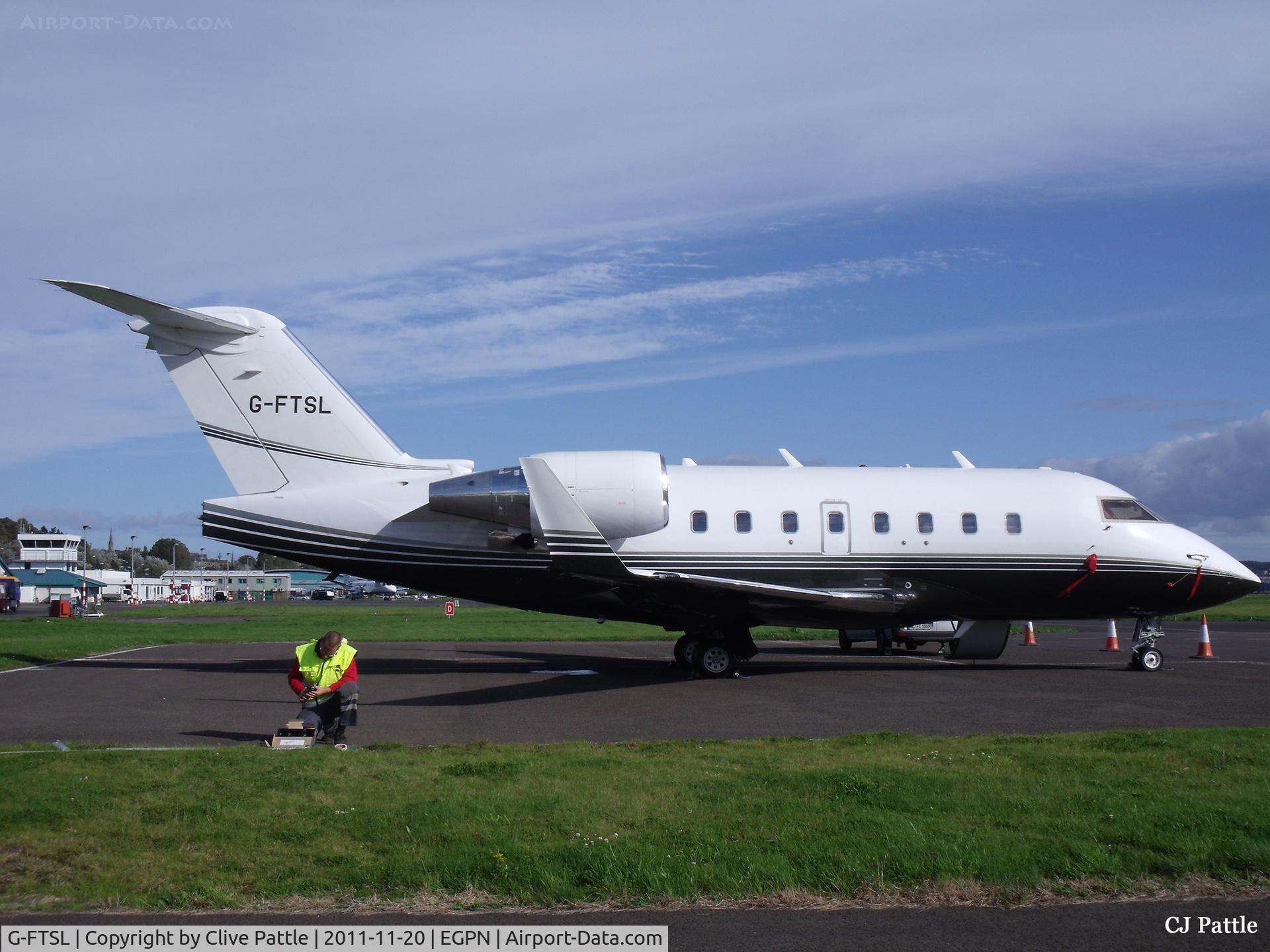 G-FTSL, 1999 Bombardier Challenger 604 (CL-600-2B16) C/N 5416, On the ramp at Dundee EGPN