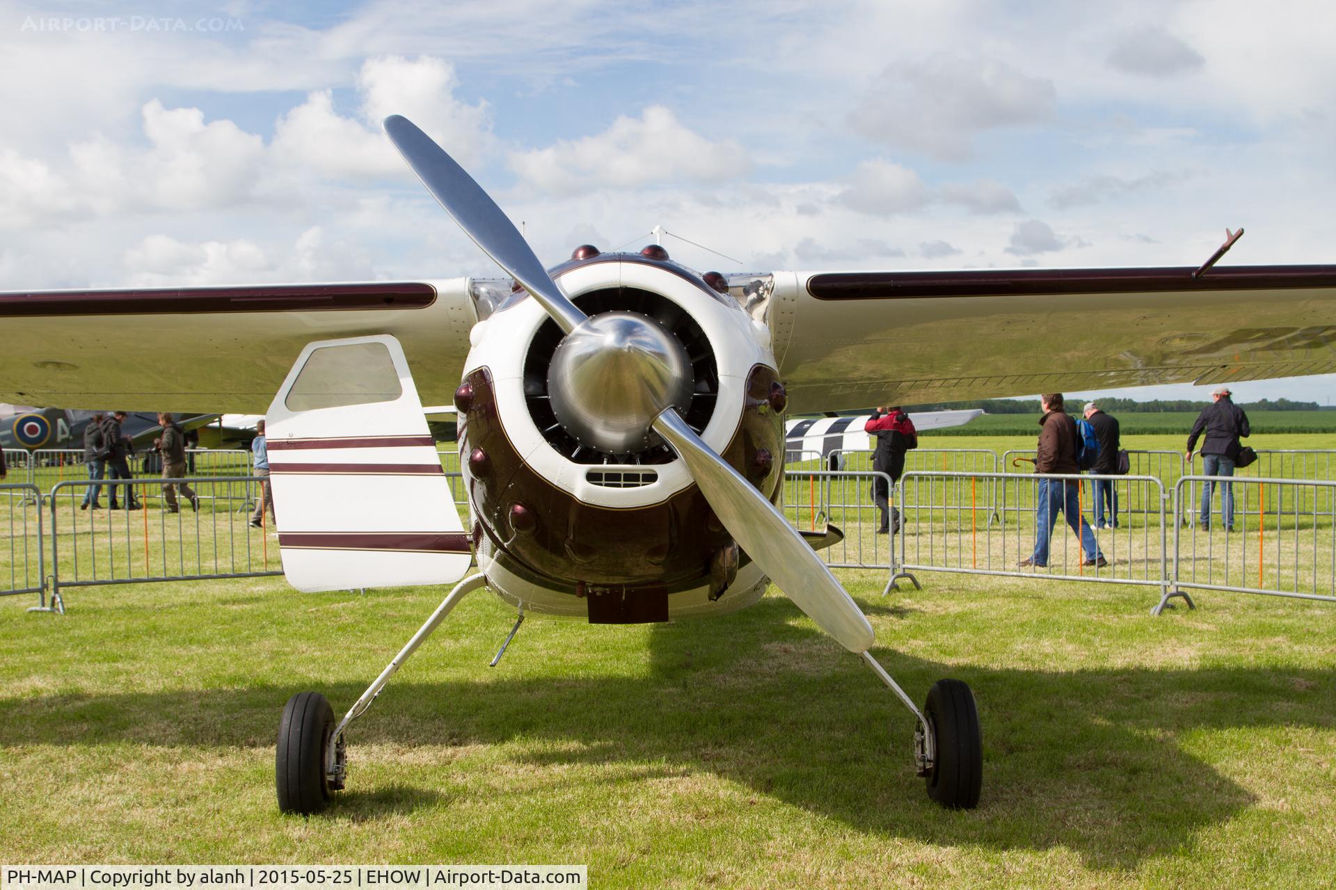 PH-MAP, 1948 Cessna 195 C/N 7205, Recently restored and on static display at Oostwold Airshow