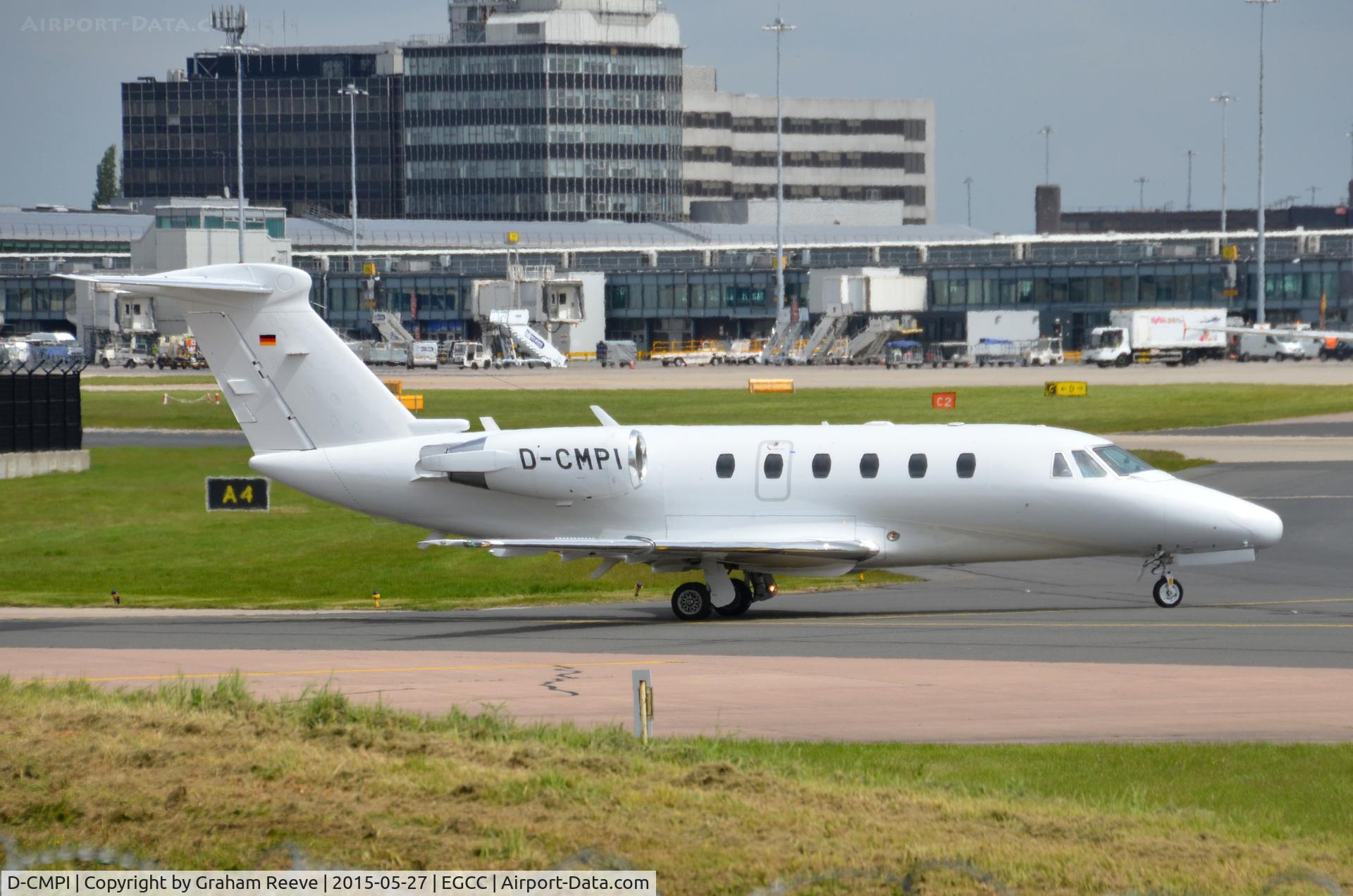 D-CMPI, 1995 Cessna 650 Citation VII C/N 650-7055, About to depart from Manchester.