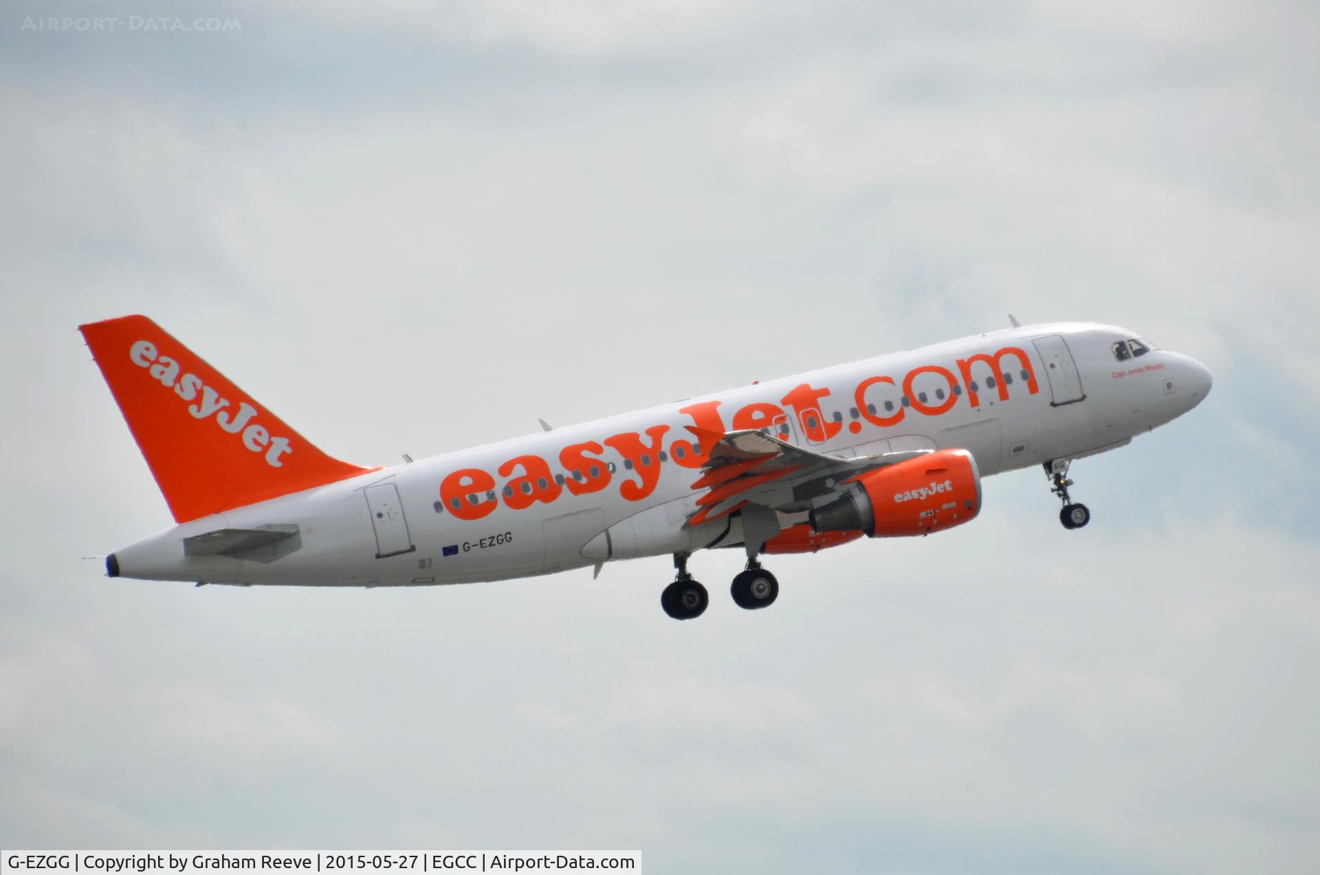G-EZGG, 2011 Airbus A319-111 C/N 4640, Departing from Manchester.