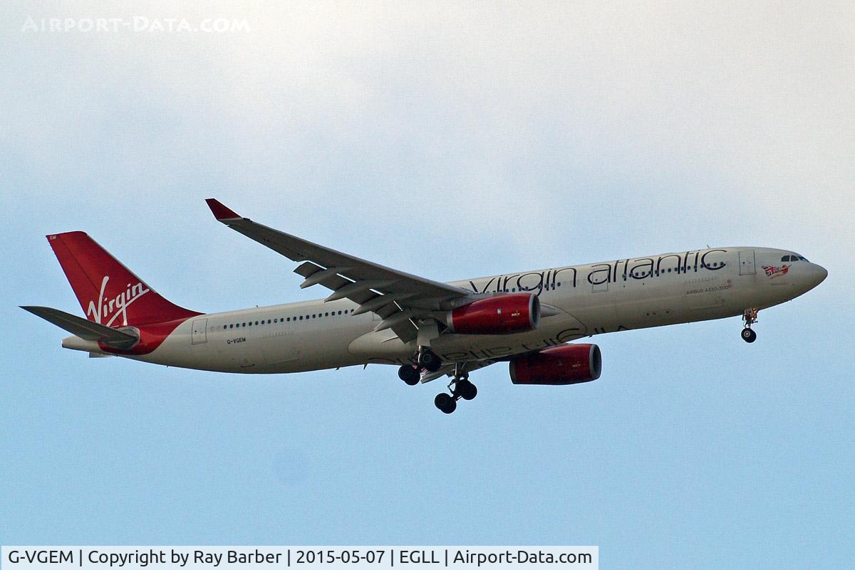 G-VGEM, 2011 Airbus A330-343X C/N 1215, Airbus A330-343E [1215] (Virgin Atlantic) Home~G 07/05/2015. On approach 27L.