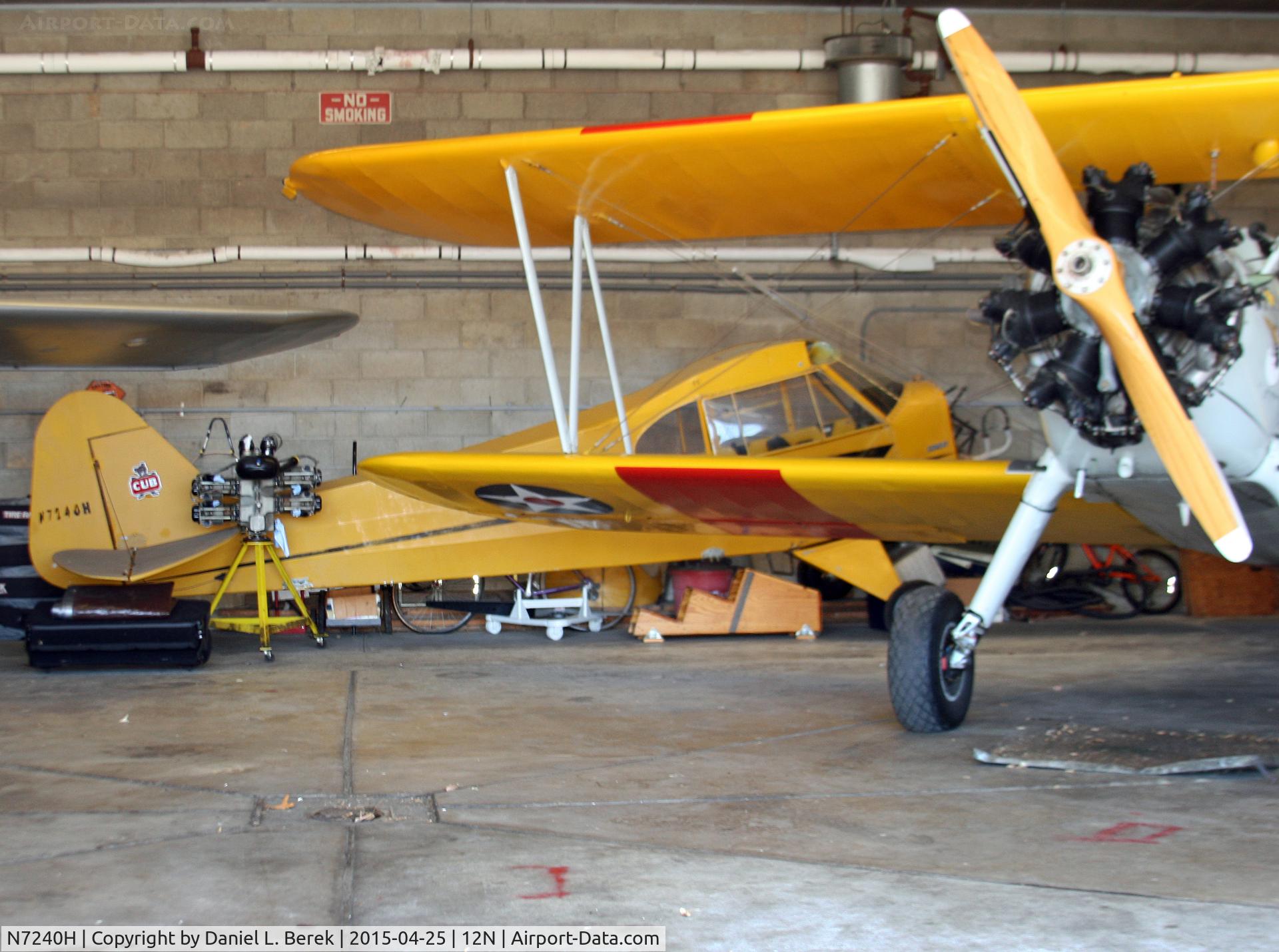 N7240H, 1946 Piper J3C-65 Cub C/N 20530, In 2015, I spotted this aircraft again, but in pieces.  I believe she will be undergoing a restoration.