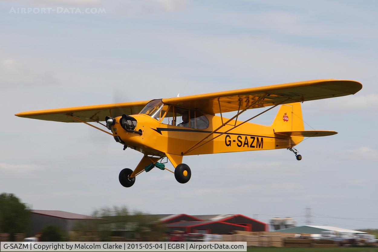 G-SAZM, 1946 Piper J3C-65 Cub Cub C/N 18584, Piper J3C-65 at The Real Aeroplane Club's Auster Fly-In, Breighton Airfield, May 4th 2015.