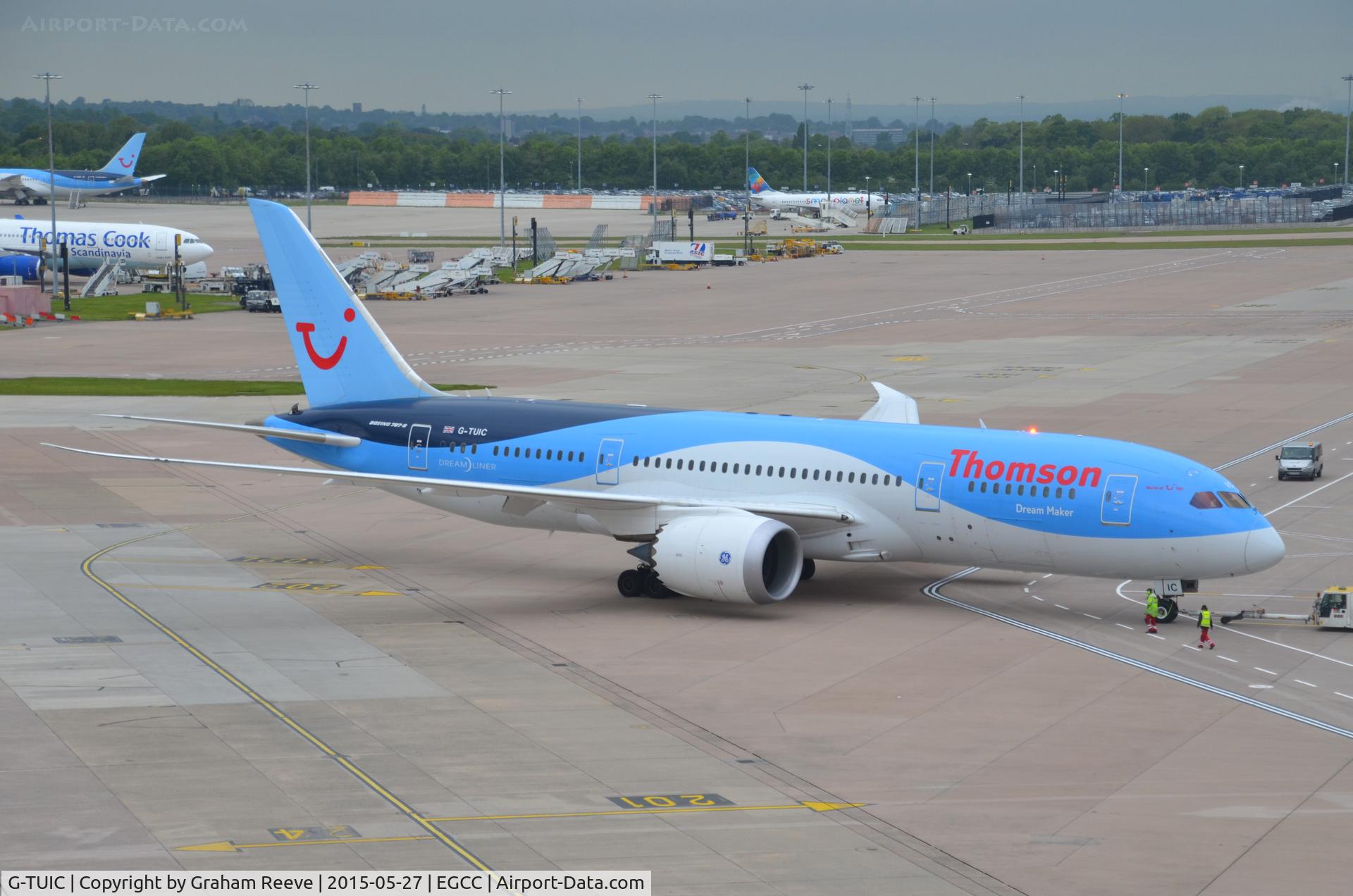G-TUIC, 2013 Boeing 787-8 Dreamliner C/N 34424, About to depart from Manchester.