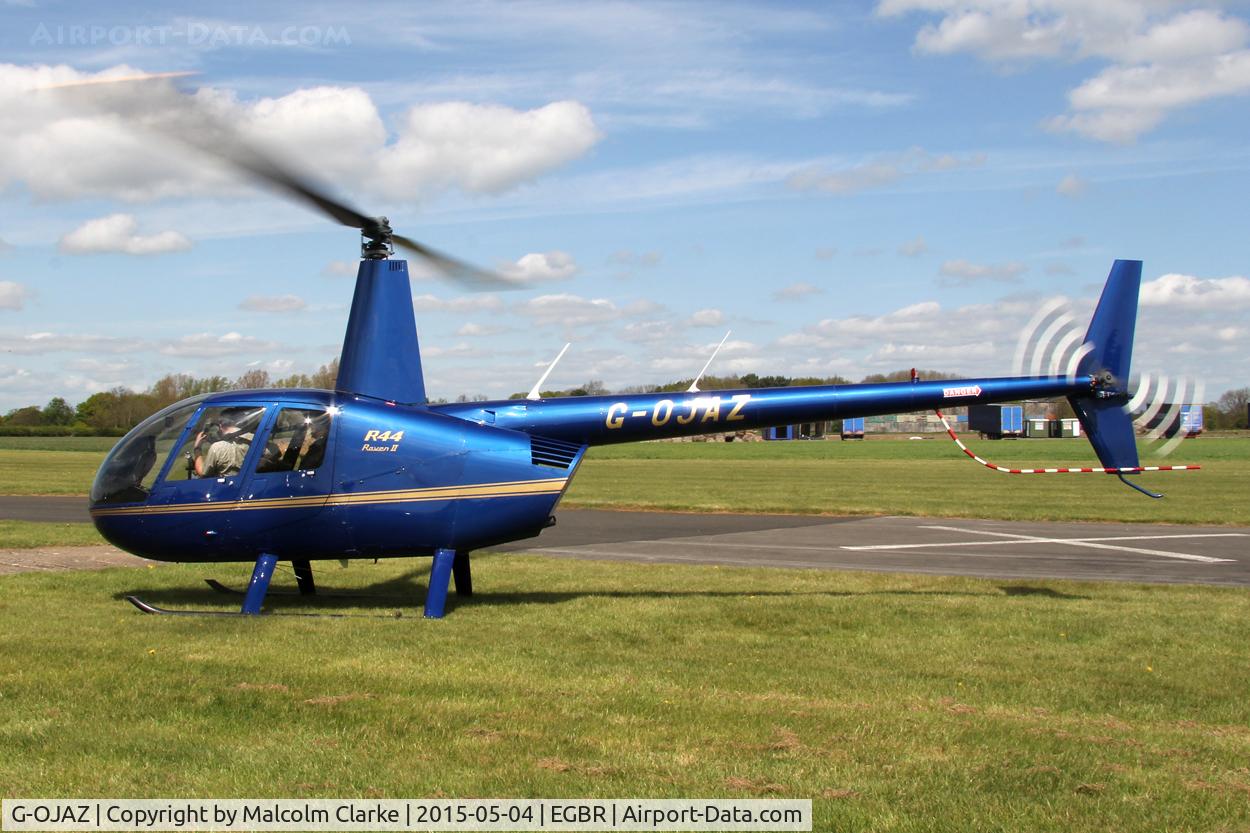 G-OJAZ, 2006 Robinson R44 Raven II C/N 11216, Robinson R44 II at The Real Aeroplane Club's Auster Fly-In, Breighton Airfield, May 4th 2015.