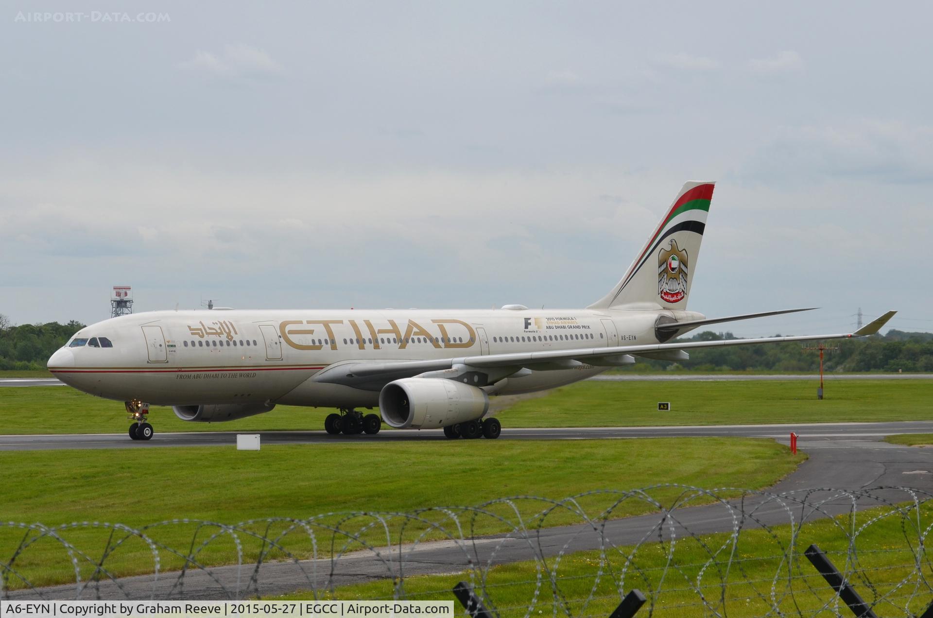 A6-EYN, 2007 Airbus A330-243 C/N 832, Just landed at Manchester.