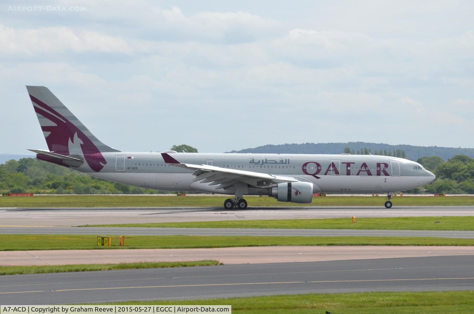 A7-ACD, 2003 Airbus A330-202 C/N 521, Landing at Manchester.
