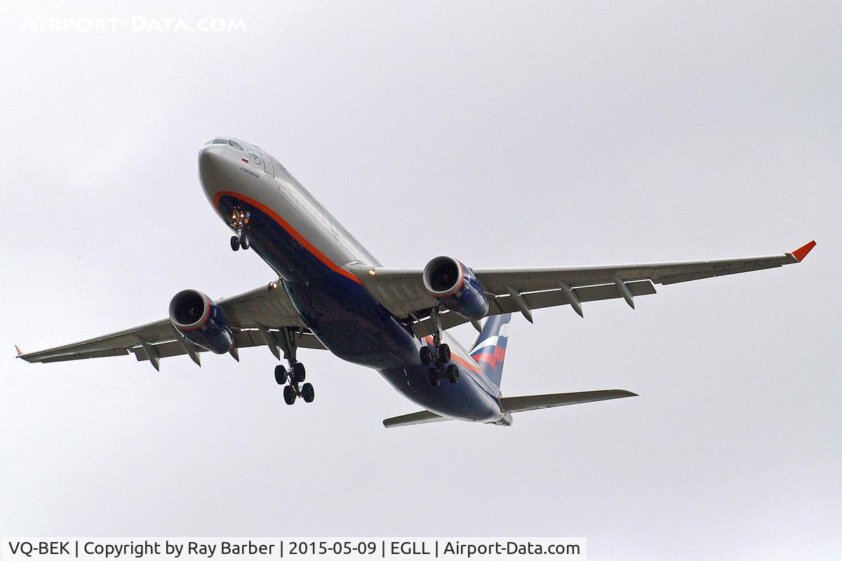 VQ-BEK, 2009 Airbus A330-343 C/N 1077, Airbus A330-343X [1077] (Aeroflot Russian Airlines) Home~G 09/05/2015. On approach 27R.