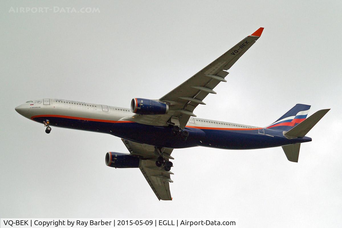 VQ-BEK, 2009 Airbus A330-343 C/N 1077, Airbus A330-343X [1077] (Aeroflot Russian Airlines) Home~G 09/05/2015. On approach 27R.