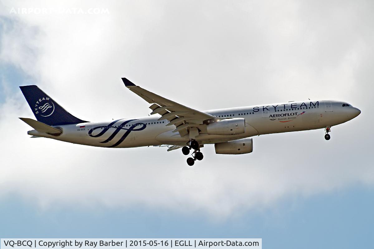 VQ-BCQ, 2009 Airbus A330-343E C/N 1058, Airbus A330-343X [1058] (Aeroflot Russian Airlines) Home~G 16/05/2015. On approach 27L
