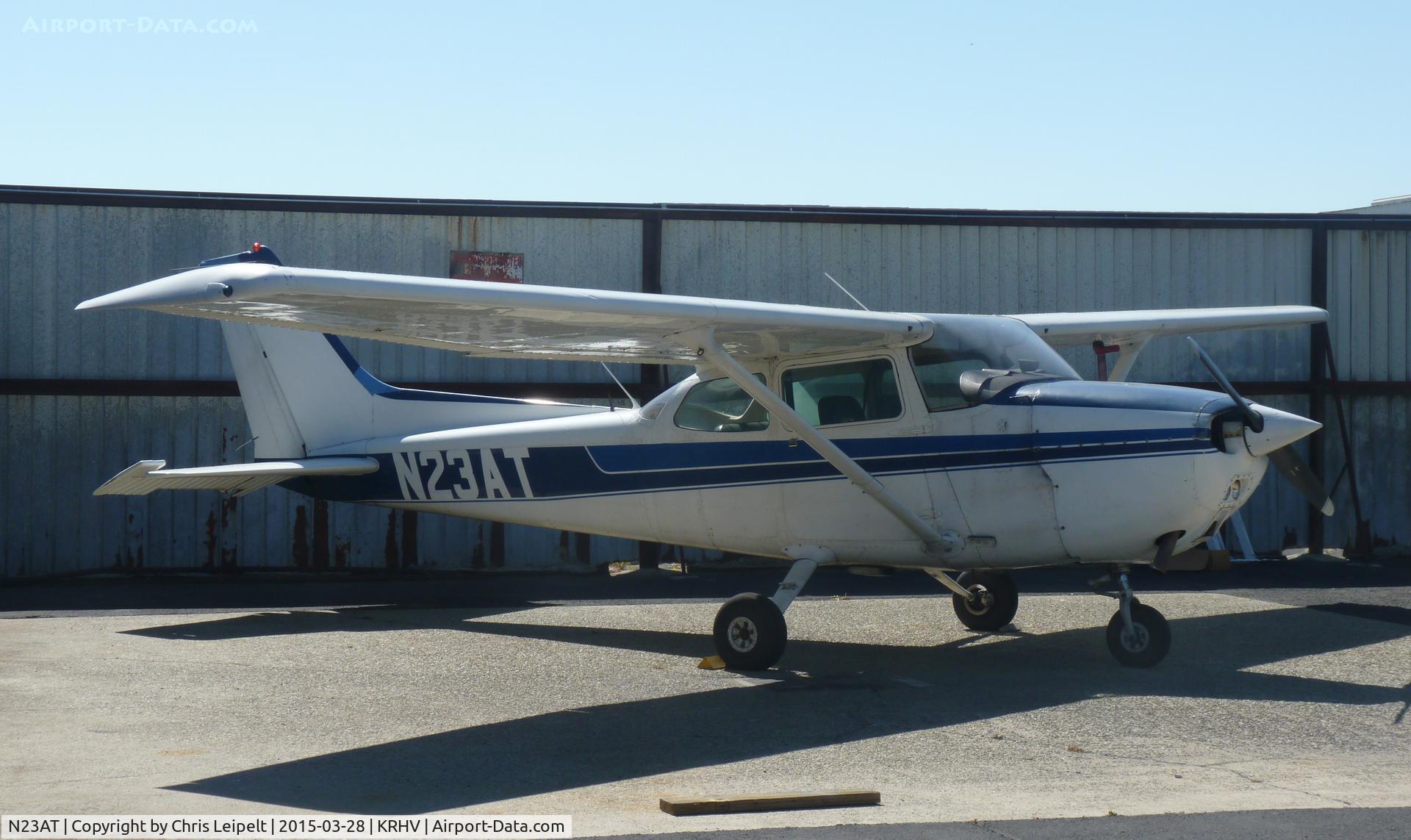 N23AT, 1978 Cessna 172N C/N 17270997, A local 1978 Cessna 172N (California Nice Air, San Jose, CA) normally used for flight training, is sitting next to the avionics shop for maintenance at Reid Hillview Airport, CA.