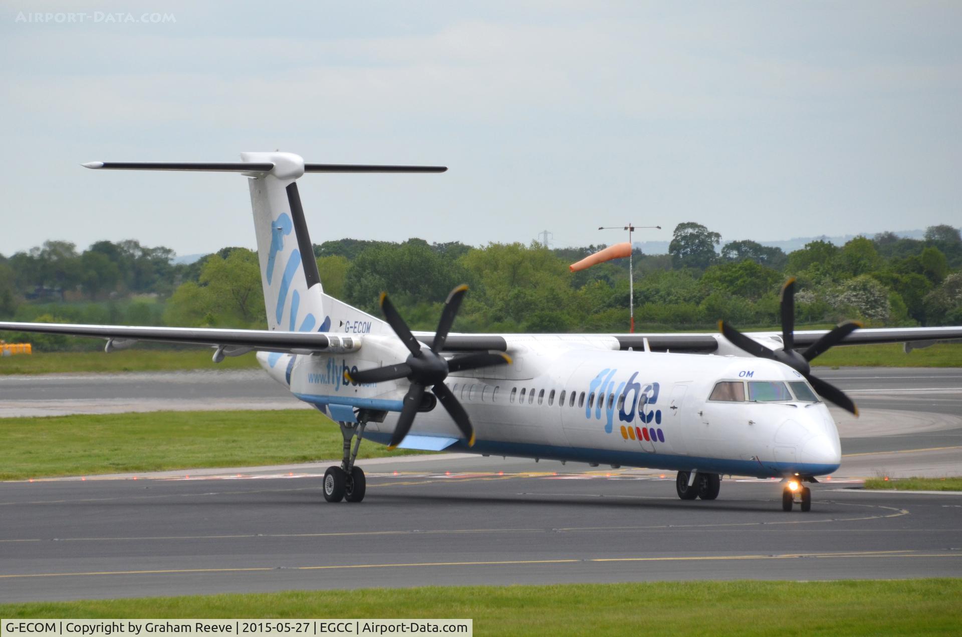 G-ECOM, 2008 De Havilland Canada DHC-8-402Q Dash 8 C/N 4233, Just landed at Manchester.