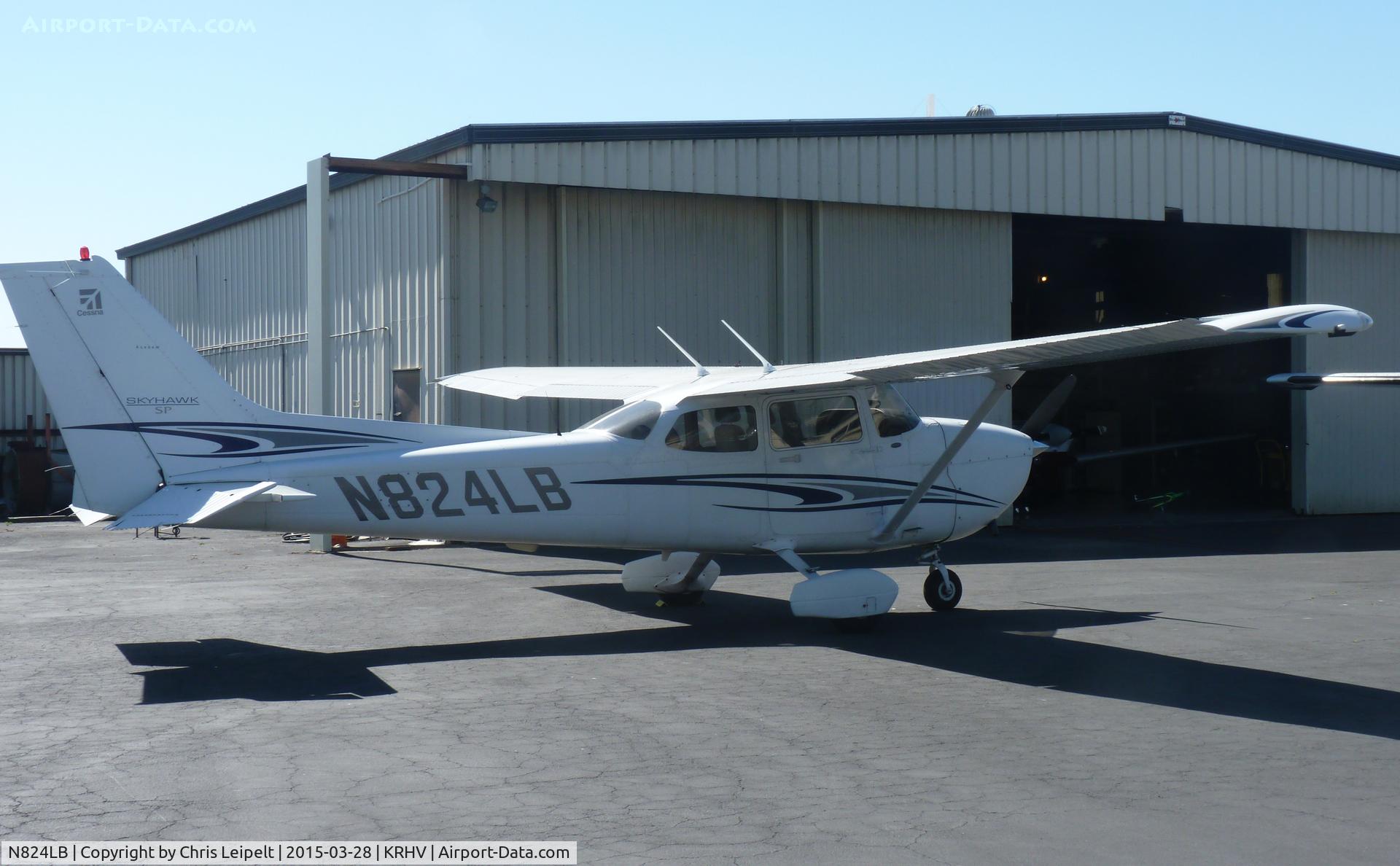 N824LB, 2005 Cessna 172S C/N 172S9824, A local 2005 Cessna 172S getting some new avionics at Ariel Avionics at Reid Hillview Airport, CA.