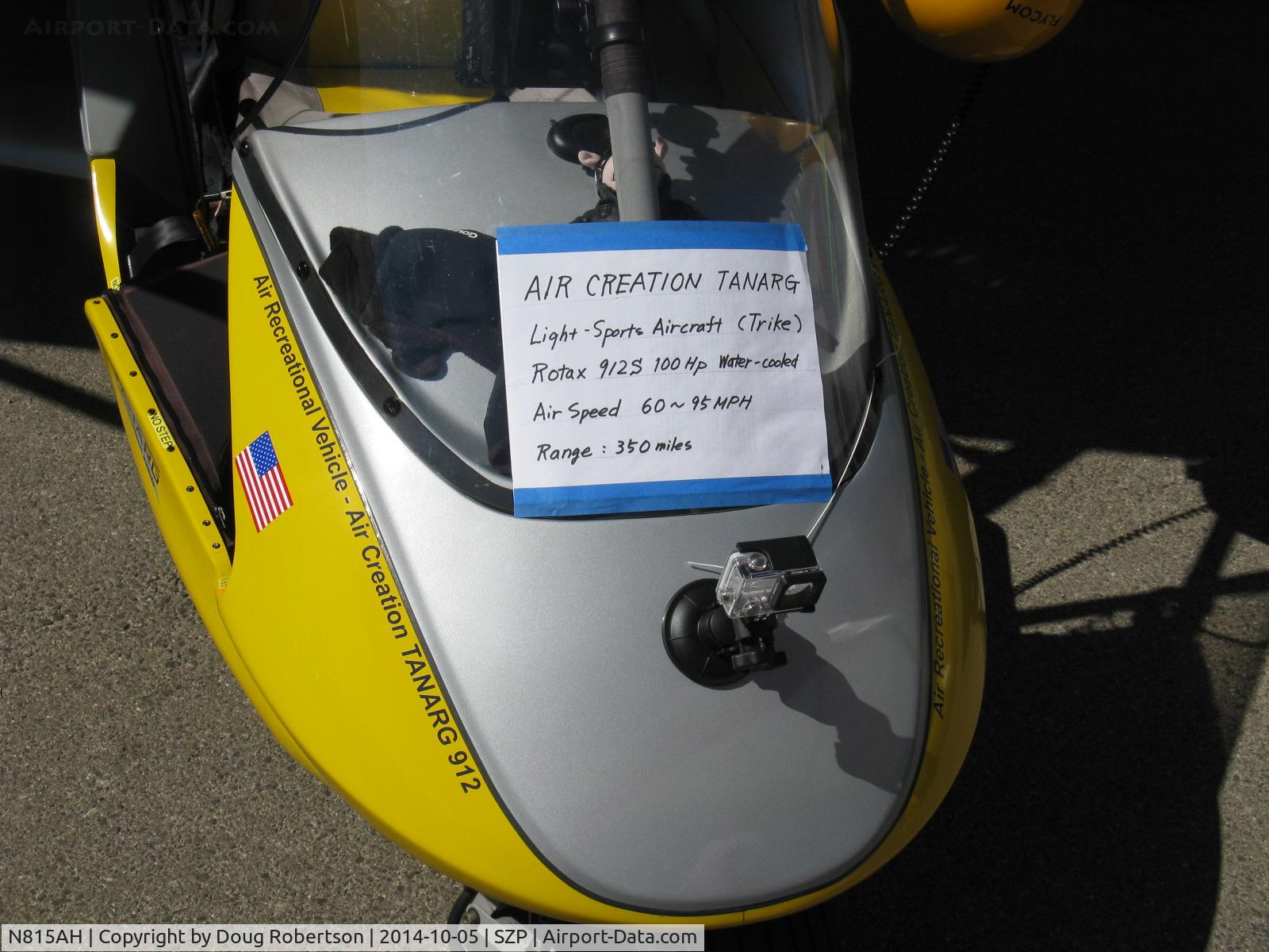 N815AH, 2006 Air Creation Tanarg C/N T06076, 2006 Air Creation USA TANARG weight-shift control trike, Rotax 912S 100 Hp pusher, data
