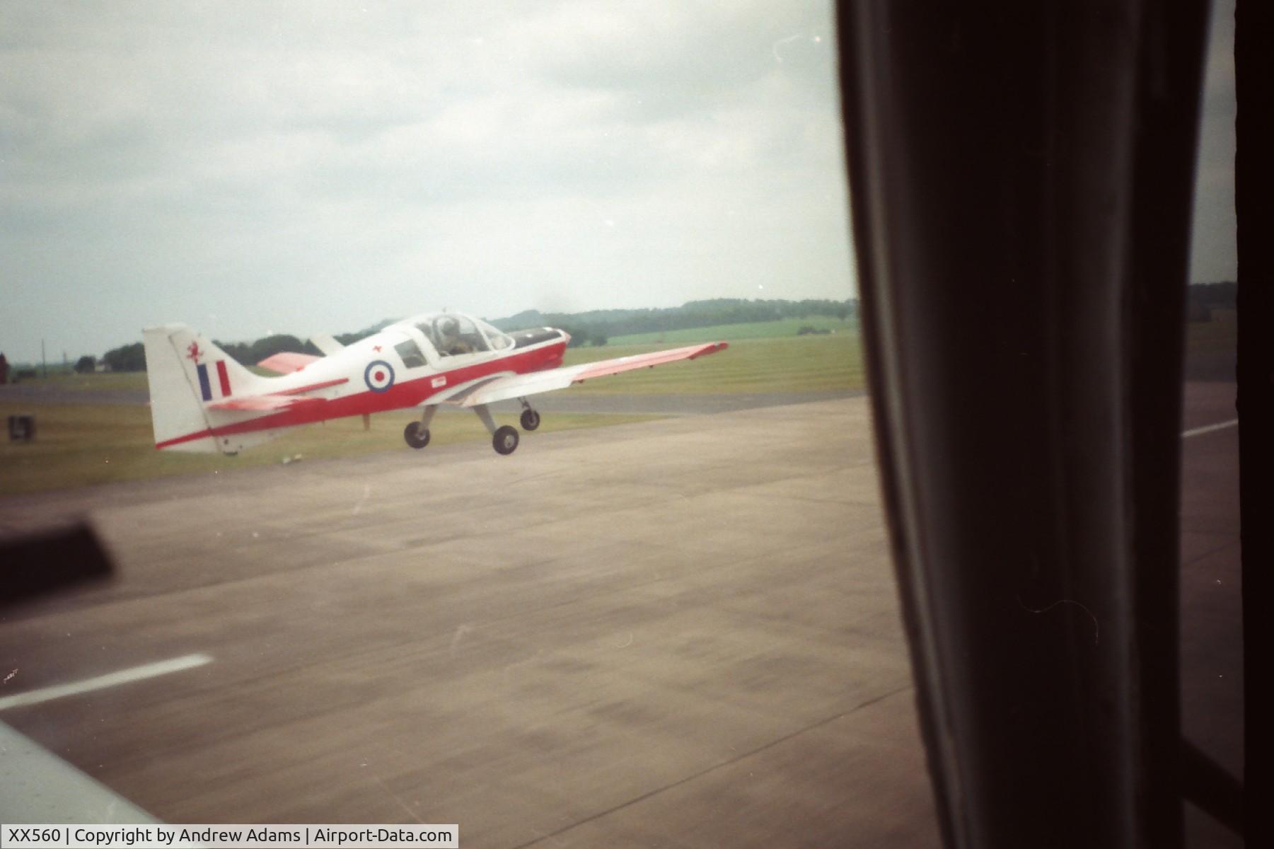 XX560, 1973 Scottish Aviation Bulldog T.1 C/N BH120/256, I took this shot on a trip from Glasgow down to Cornwall.