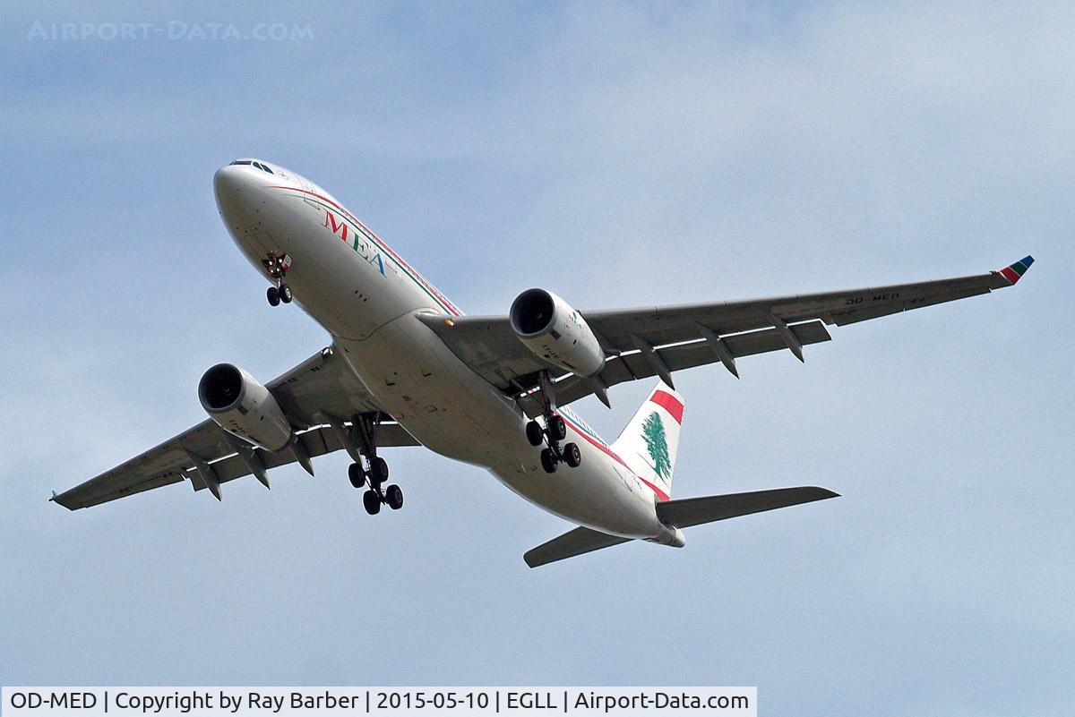 OD-MED, 2008 Airbus A330-243 C/N 926, Airbus A330-243 [926] (Middle East Airlines) Home~G 10/05/2015. On approach 27R.