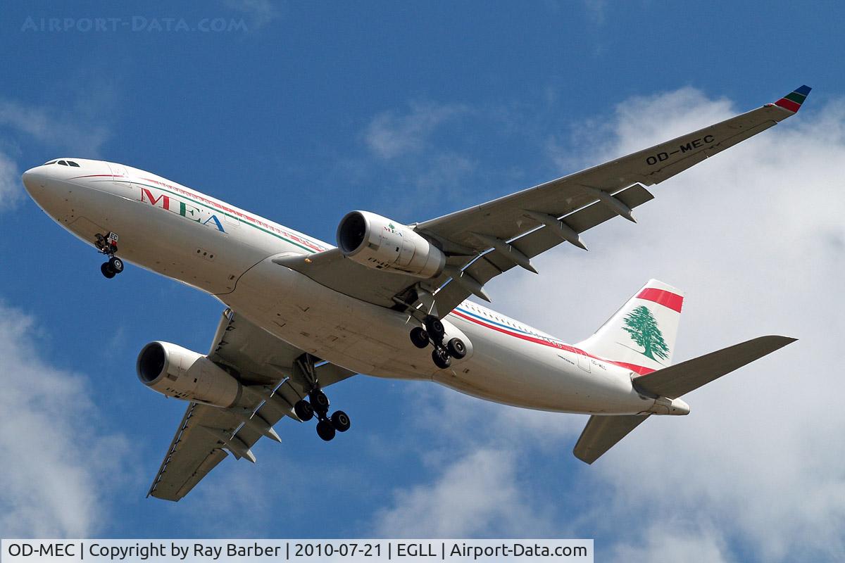 OD-MEC, 2009 Airbus A330-243 C/N 995, Airbus A330-243 [995] (Middle East Airlines) Home~G 21/07/2010. On approach 27R.