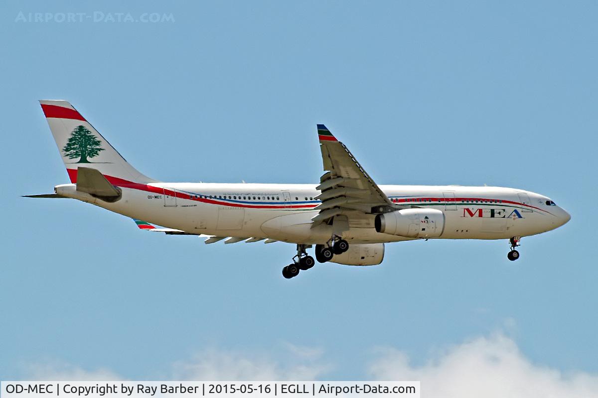 OD-MEC, 2009 Airbus A330-243 C/N 995, Airbus A330-243 [995] (Middle East Airlines) Home~G 16/05/2015. On approach 27L.