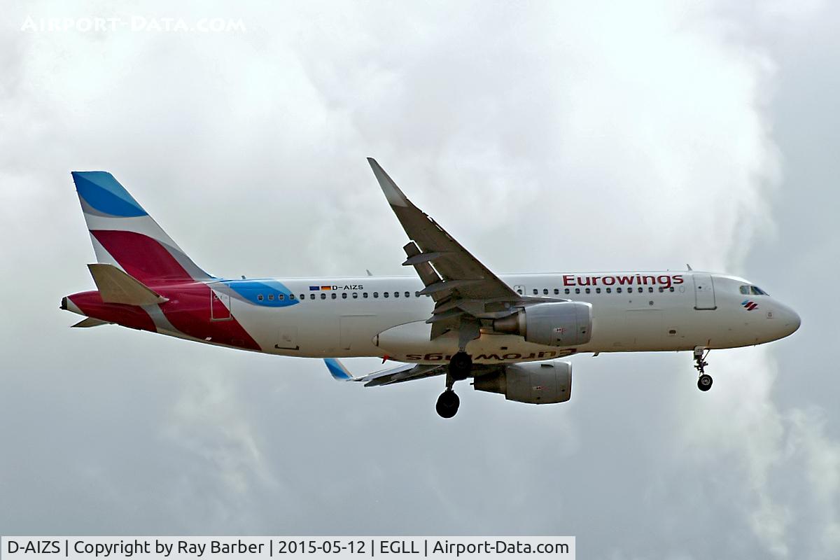 D-AIZS, 2013 Airbus A320-214 C/N 5557, Airbus A320-214(SL) [5557] (Eurowings) Home~G 12/05/2015. On approach 27L.