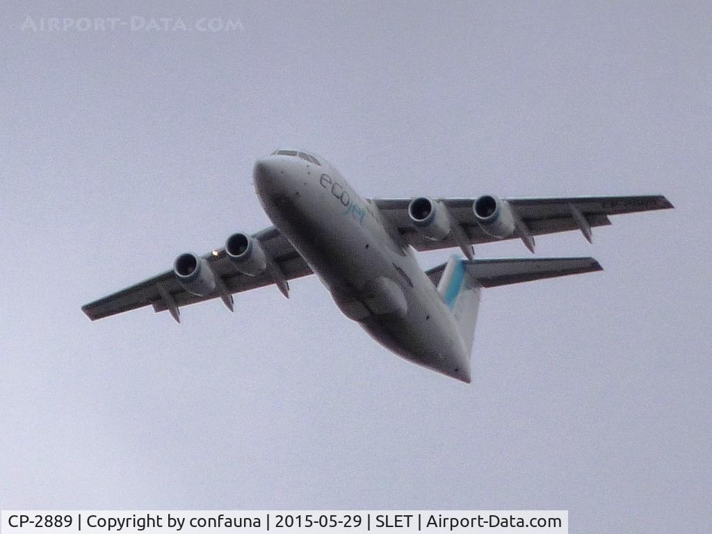 CP-2889, 1995 British Aerospace Avro 146-RJ85 C/N E.2269, Leaving El Trompillo in a cloudy afternoon