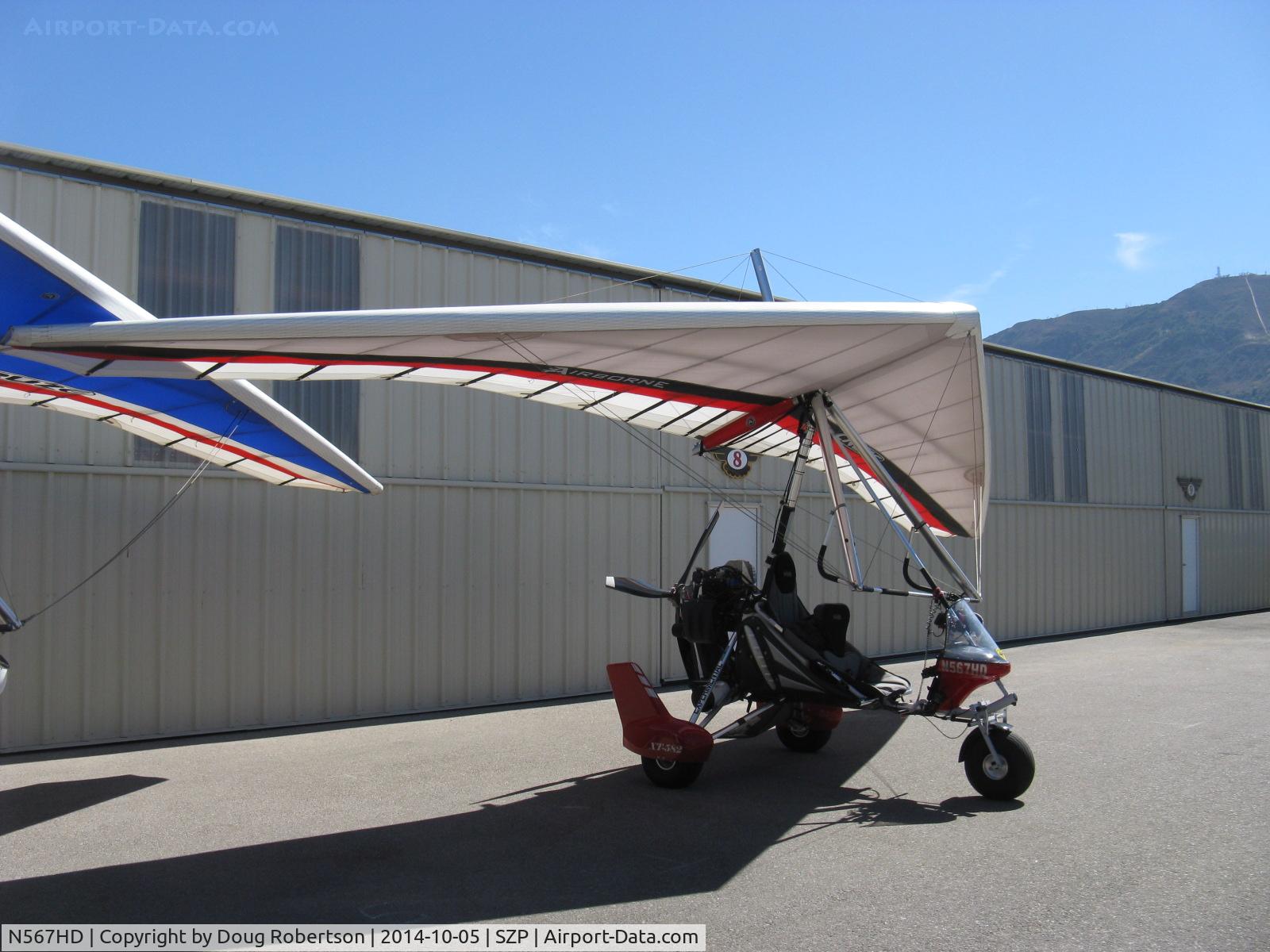 N567HD, 2007 Airborne XT-582 MK2 Outback C/N XT-582-051 LSA, 2007 Airborne Windsports Pty. Ltd. XT-582 Mk2 OUTBACK, weight-shift control LSA, Rotax 582UL-99. This class of aircraft weighs 245 lbs. max with cruise speed about 45 mph in no-wind conditions.