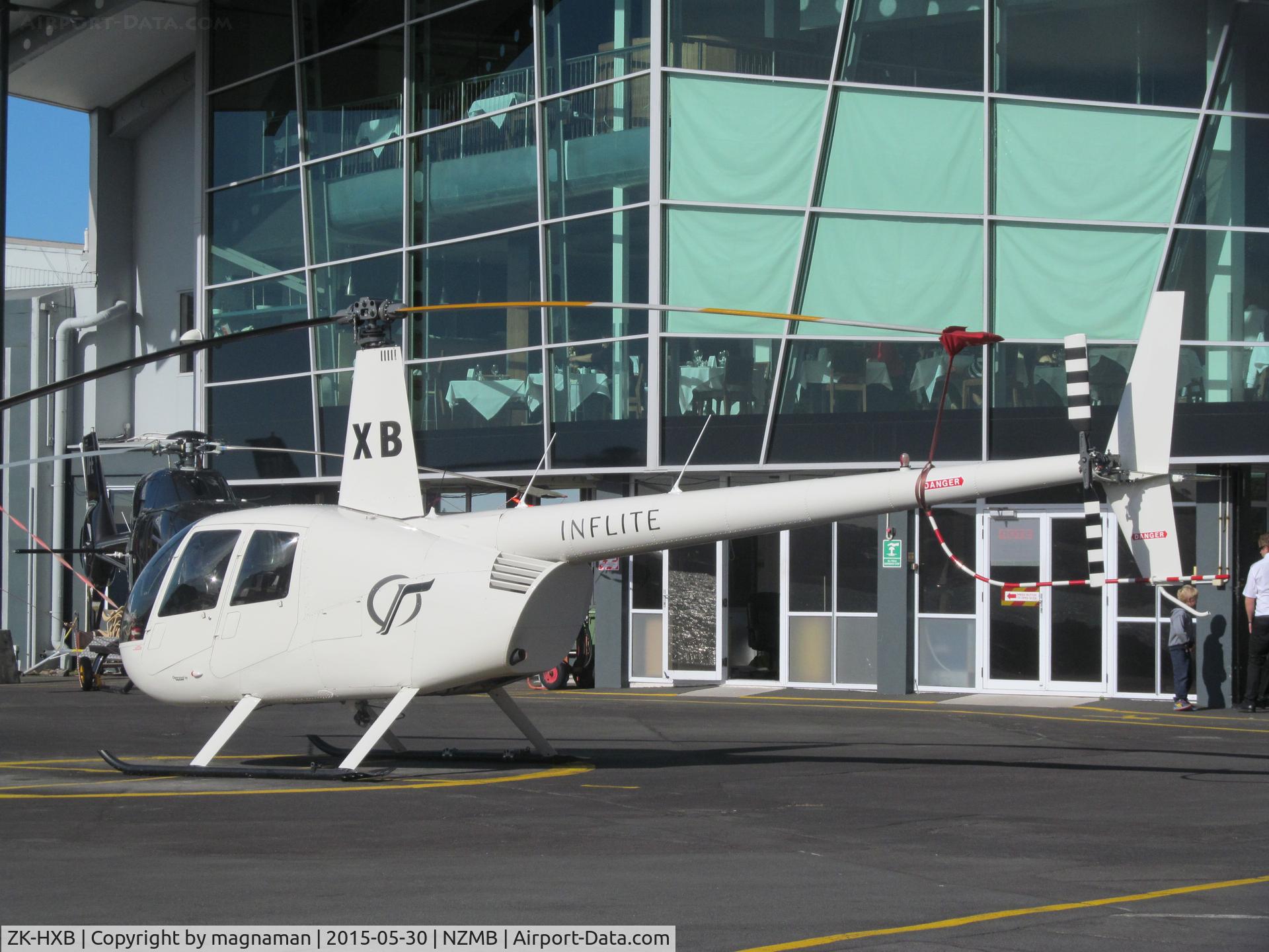 ZK-HXB, Robinson R44 II C/N 1288, At mechanics bay heliport