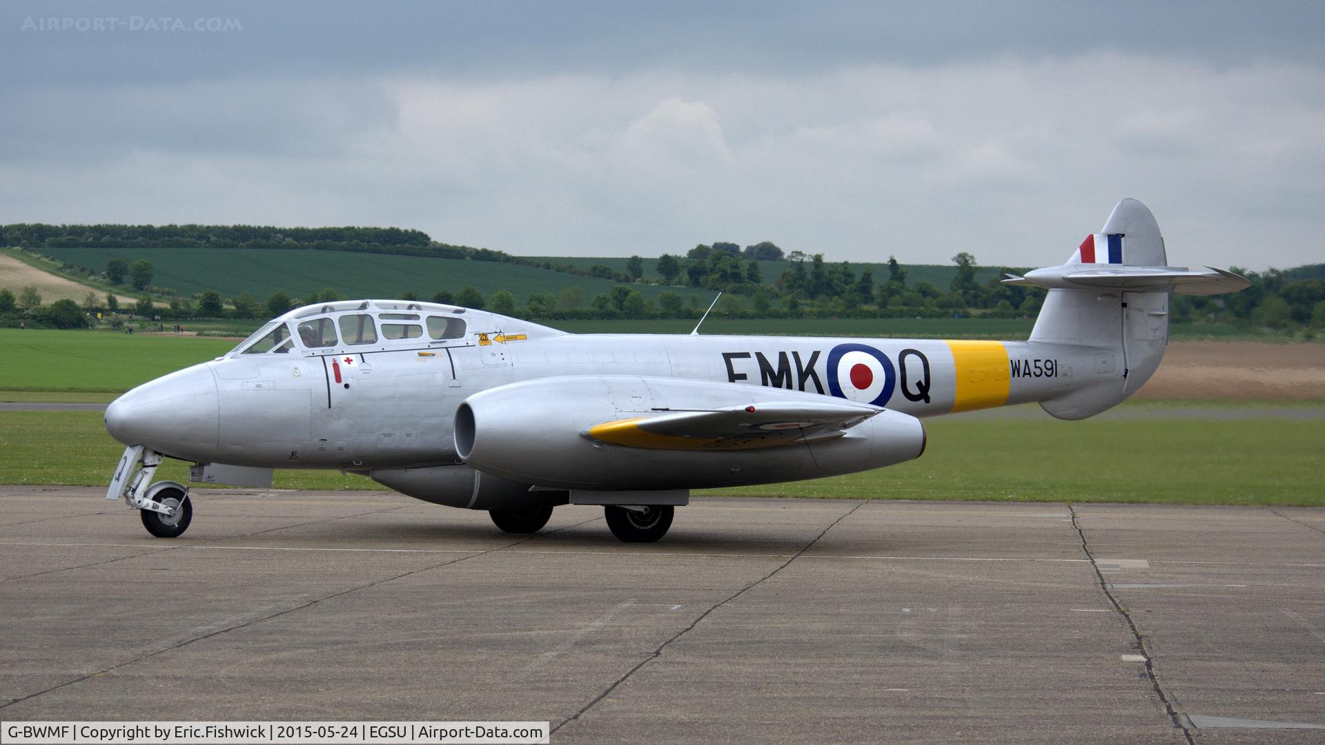 G-BWMF, 1949 Gloster Meteor T.7 C/N G5/356460, 1. G-BWMF (WA591) at The IWM VE Day Anniversary Air Show, May 2015. 