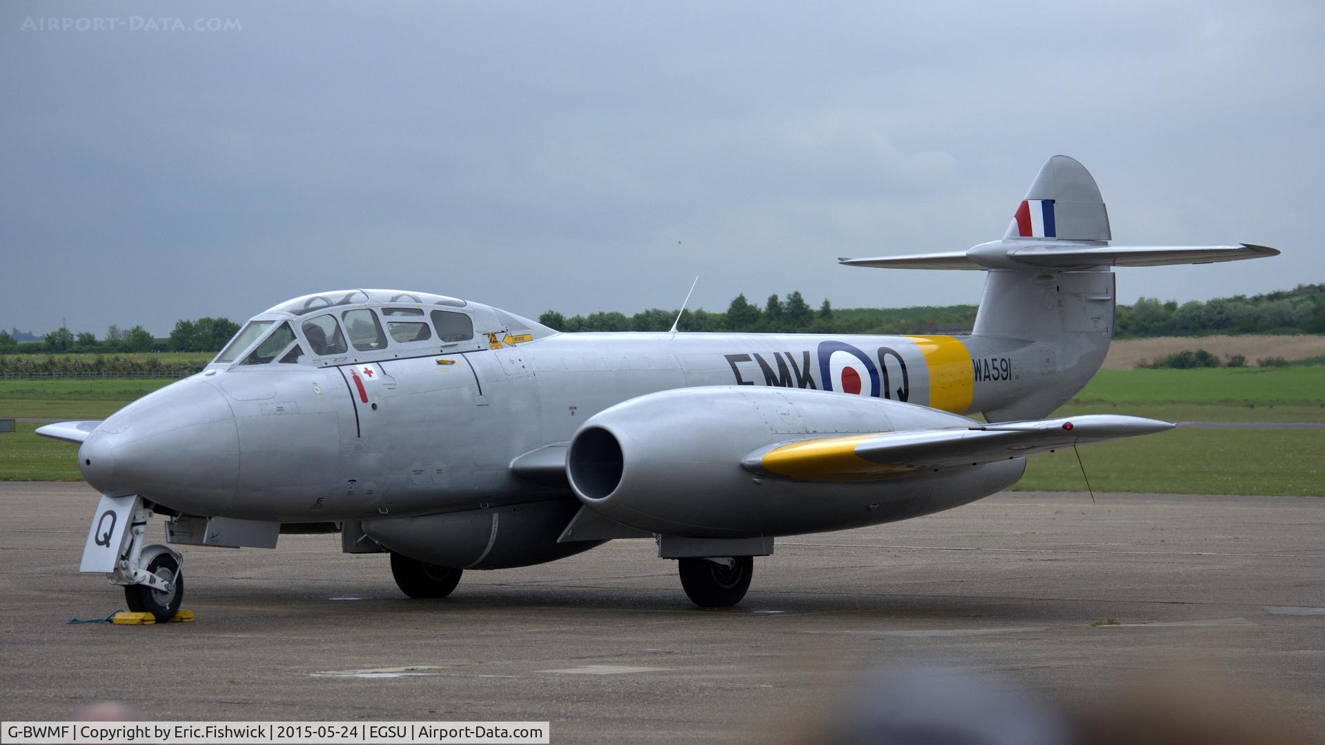 G-BWMF, 1949 Gloster Meteor T.7 C/N G5/356460, 3. G-BWMF at The IWM VE Day Anniversary Air Show, May 2015.