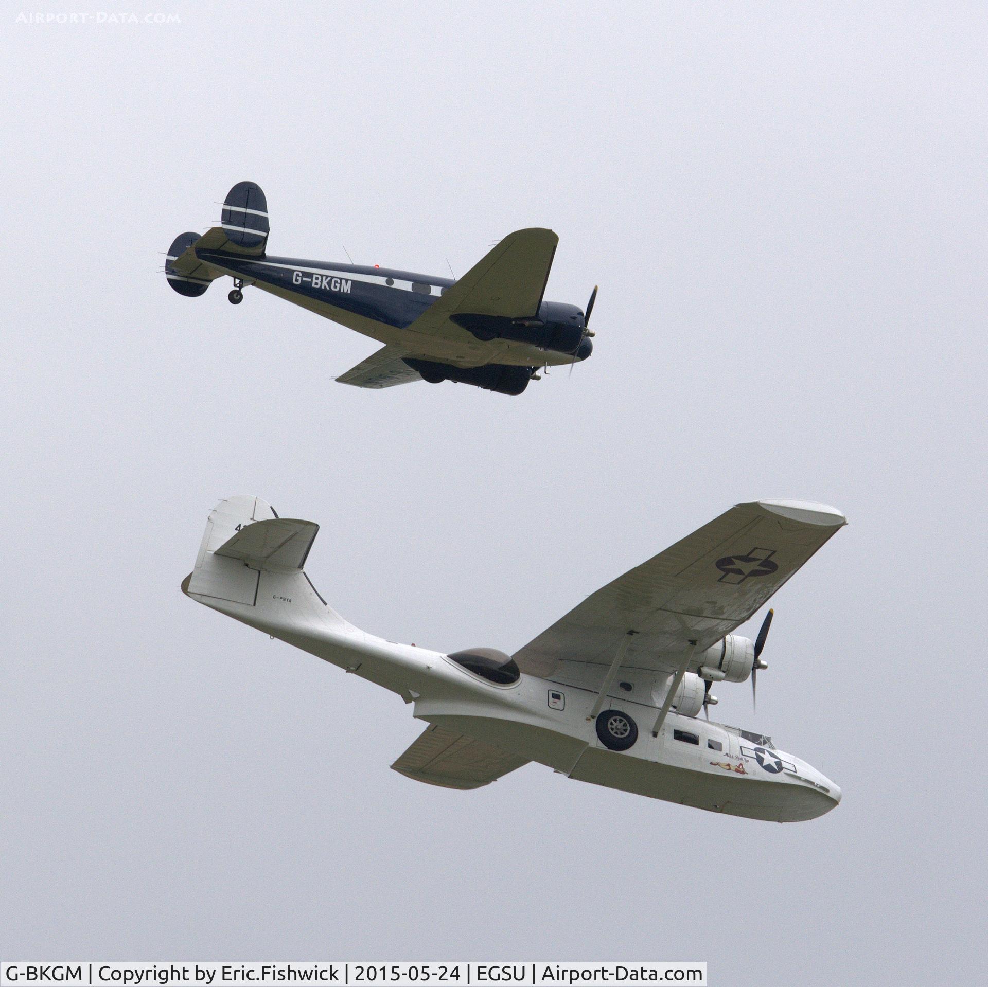 G-BKGM, 1952 Beech Mk.3NM Expeditor C/N A-853/CA-203, 45. G-BKGM with the the PBY-5A Catalina at The IWM VE Day Anniversary Air Show, May 2015.