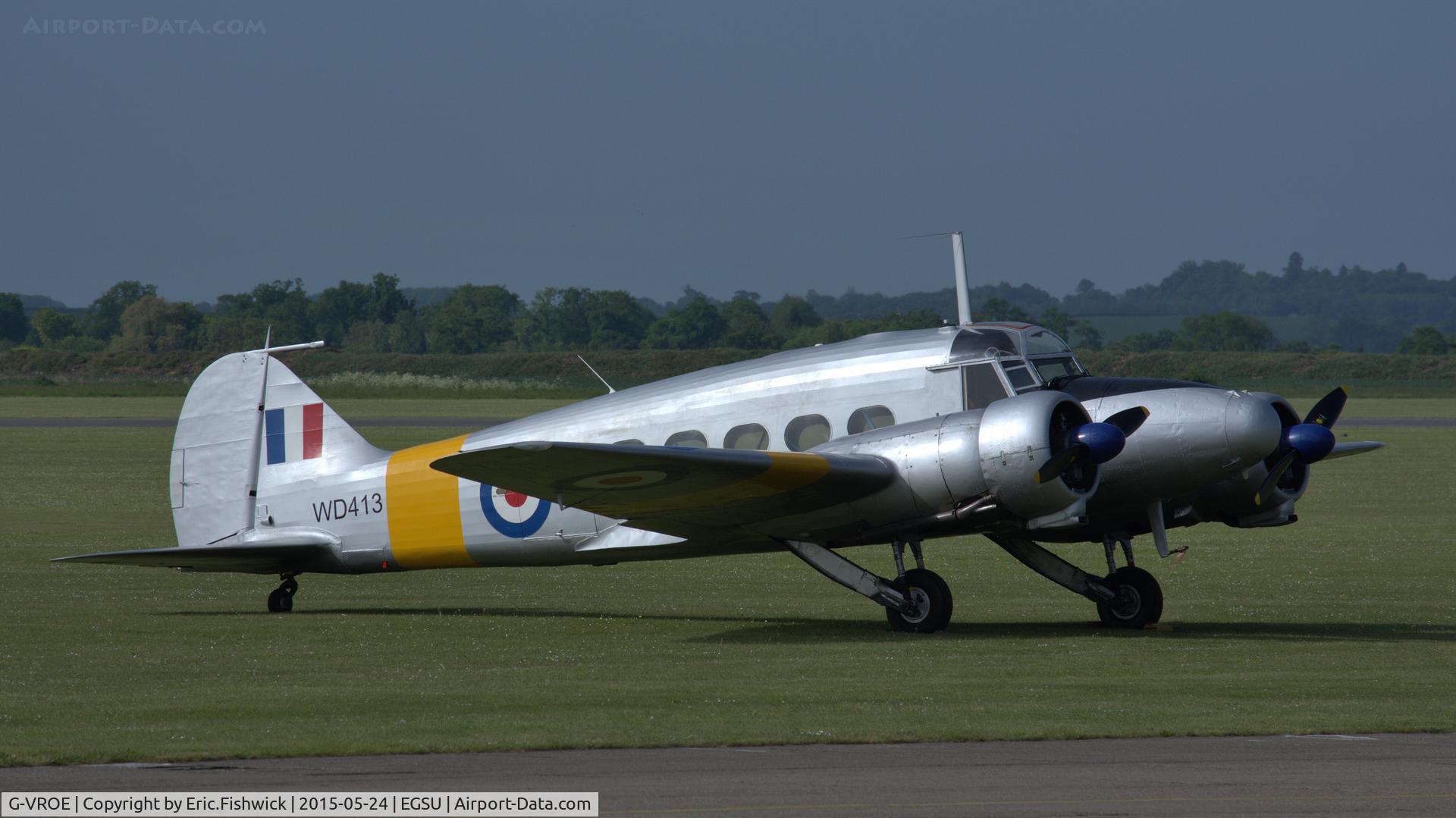G-VROE, 1950 Avro 652A Anson T.21 C/N 3634, 2. G-VROE (WD413) at The IWM VE Day Anniversary Air Show, May 2015.
